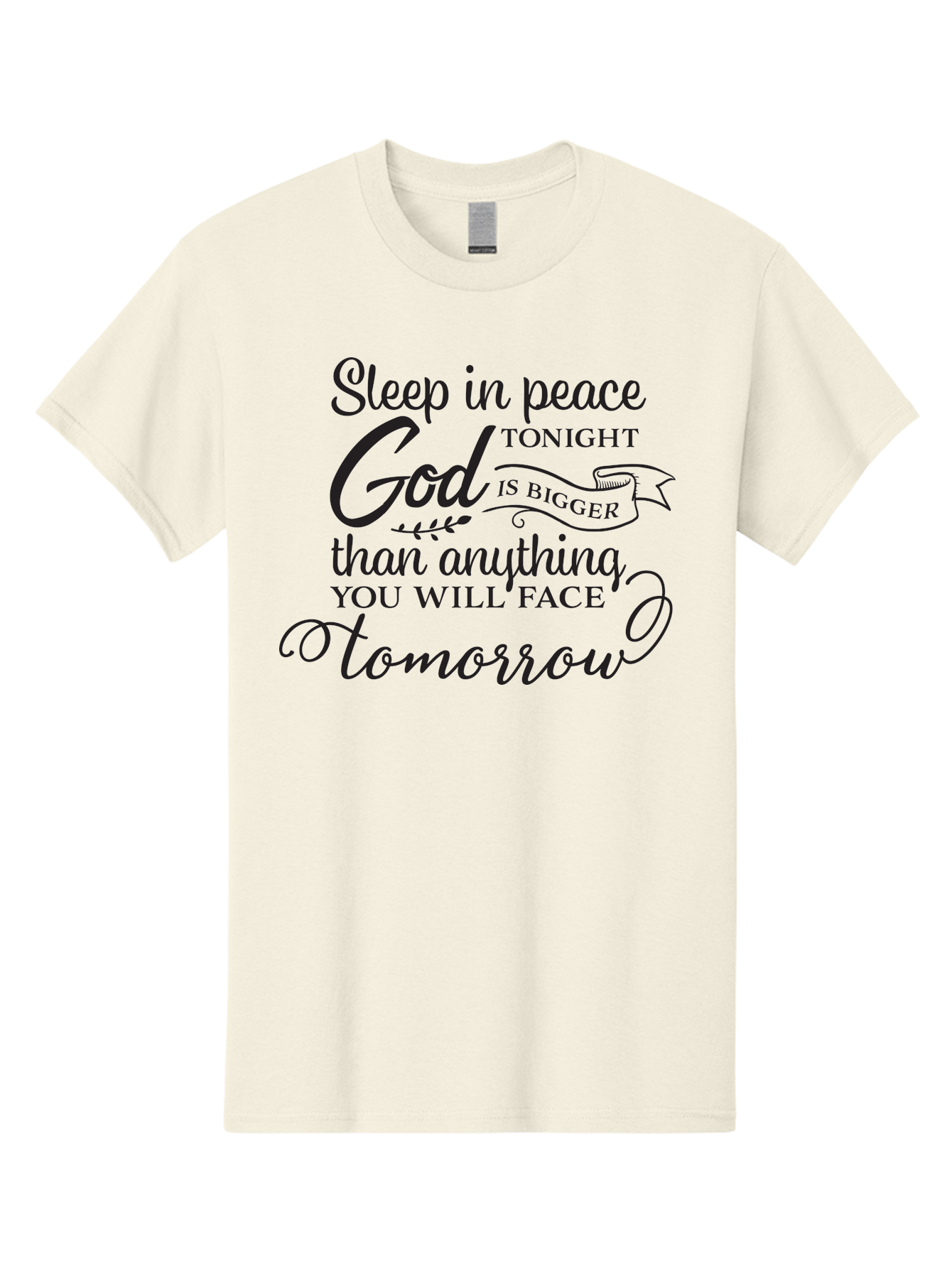 God-Is-Bigger Men'S Graphic Tee, 100% Cotton, Comfortable Casual Summer Wear, Machine Washable, Inspirational Quote, Motivational Words, God Is Bigger, Peaceful Sleep, Inspirational Sayings, Faith, Trust, Hope, Positivity, Motivation Aac763