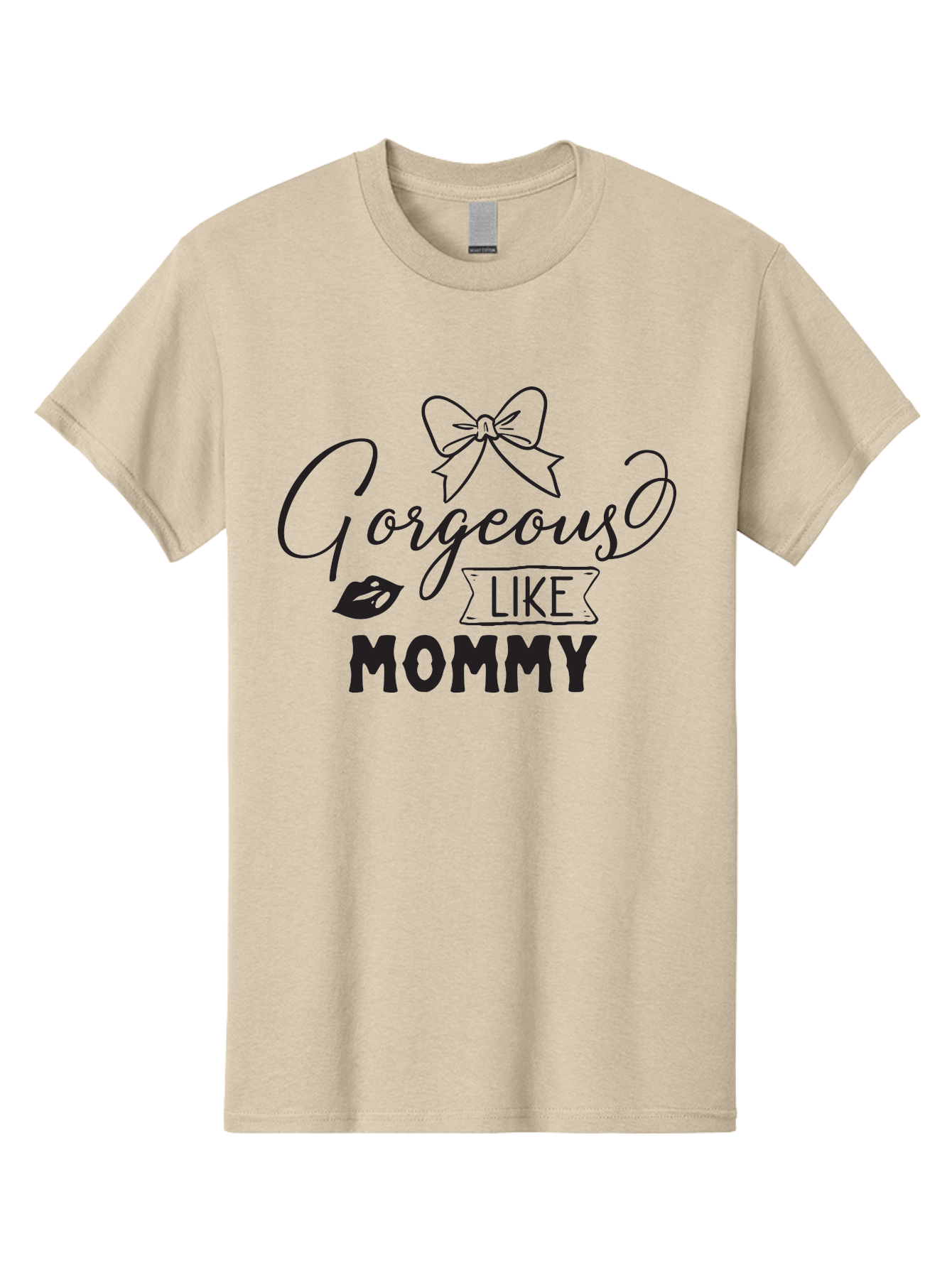 Gorgeous-Like-Mommy Men'S Graphic Tee, 100% Cotton, Comfortable Casual Summer Wear, Machine Washable, Gorgeous Mom, Mom And Daughter, Mother Daughter Matching Outfits, Stylish Mom, Fashionable Mom, Gorgeous Like Mommy, Lipstick Lips, Aac773