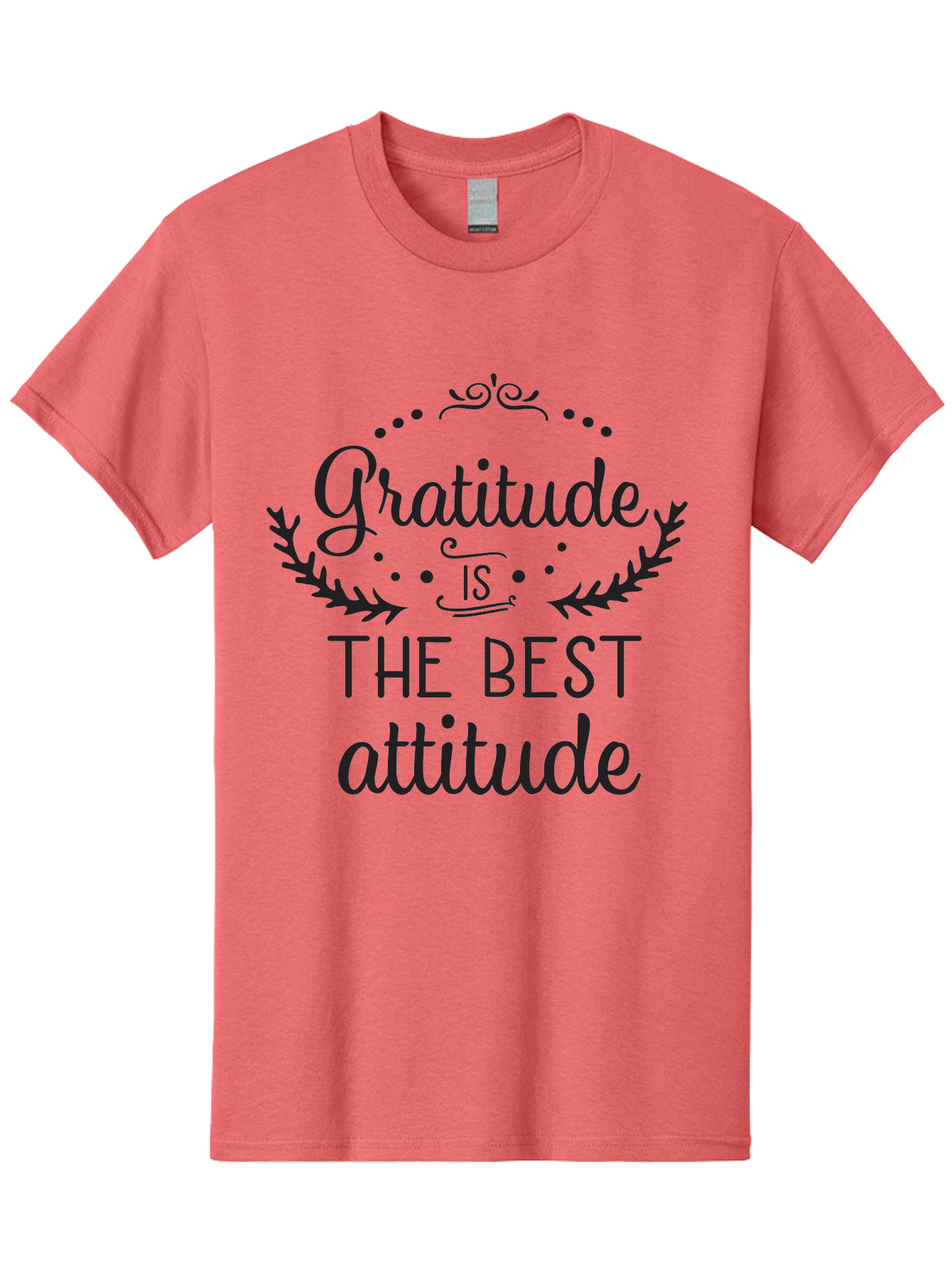 Gratitude-Is-The-Best-Attitude Men'S Graphic Tee, 100% Cotton, Comfortable Casual Summer Wear, Machine Washable, Gratitude, Positive Attitude, Inspirational Quote, Motivational Message, Gratitude Practice, Mindfulness, Self-Improvement, Aac778