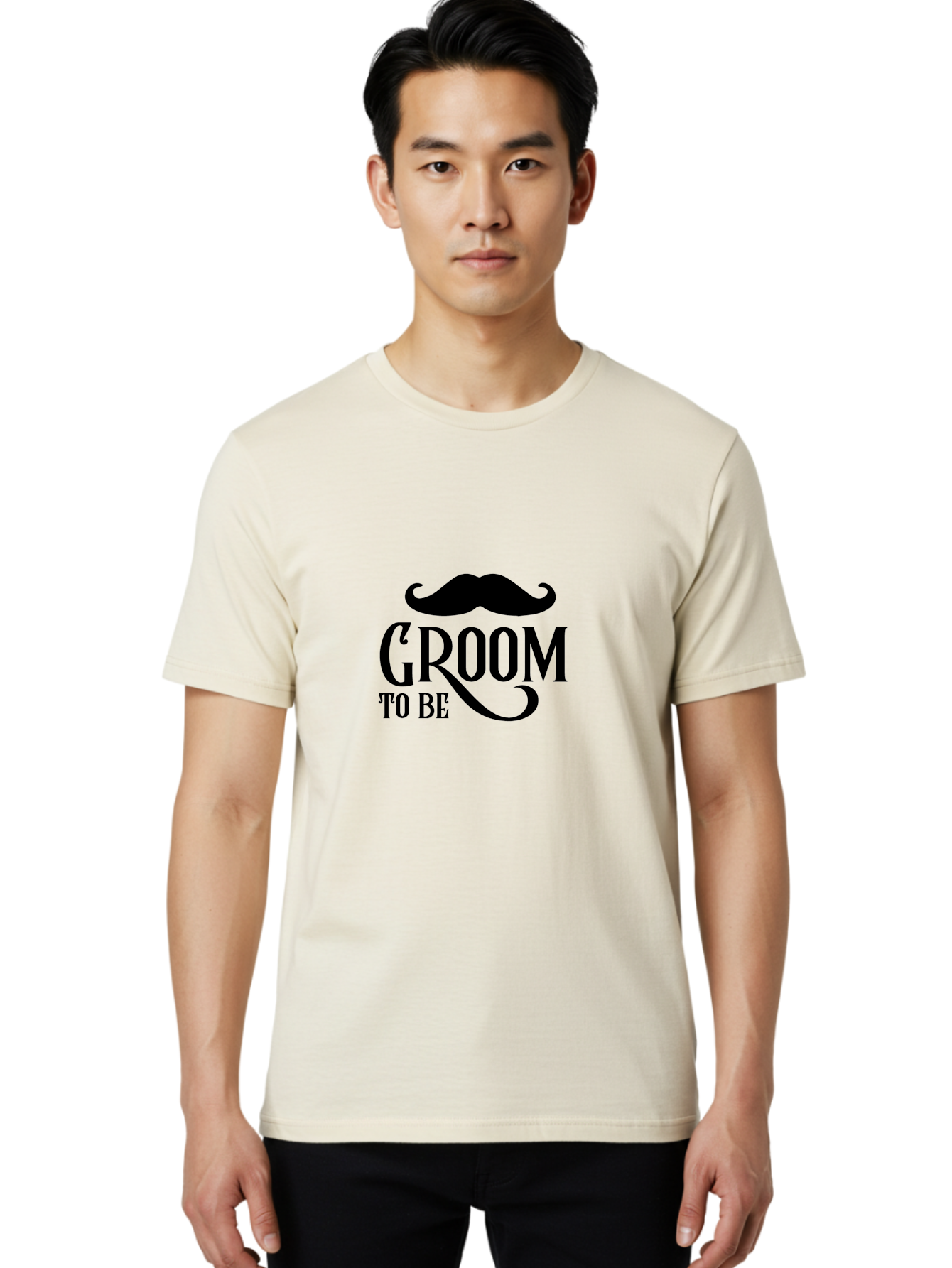 Groom-To-Be Men'S Graphic Tee, 100% Cotton, Comfortable Casual Summer Wear, Machine Washable, Groom To Be, Wedding Decoration, Stylish Mustache, Groom Accessories, Black Typography, Elegant Design, Wedding Planning Aac779