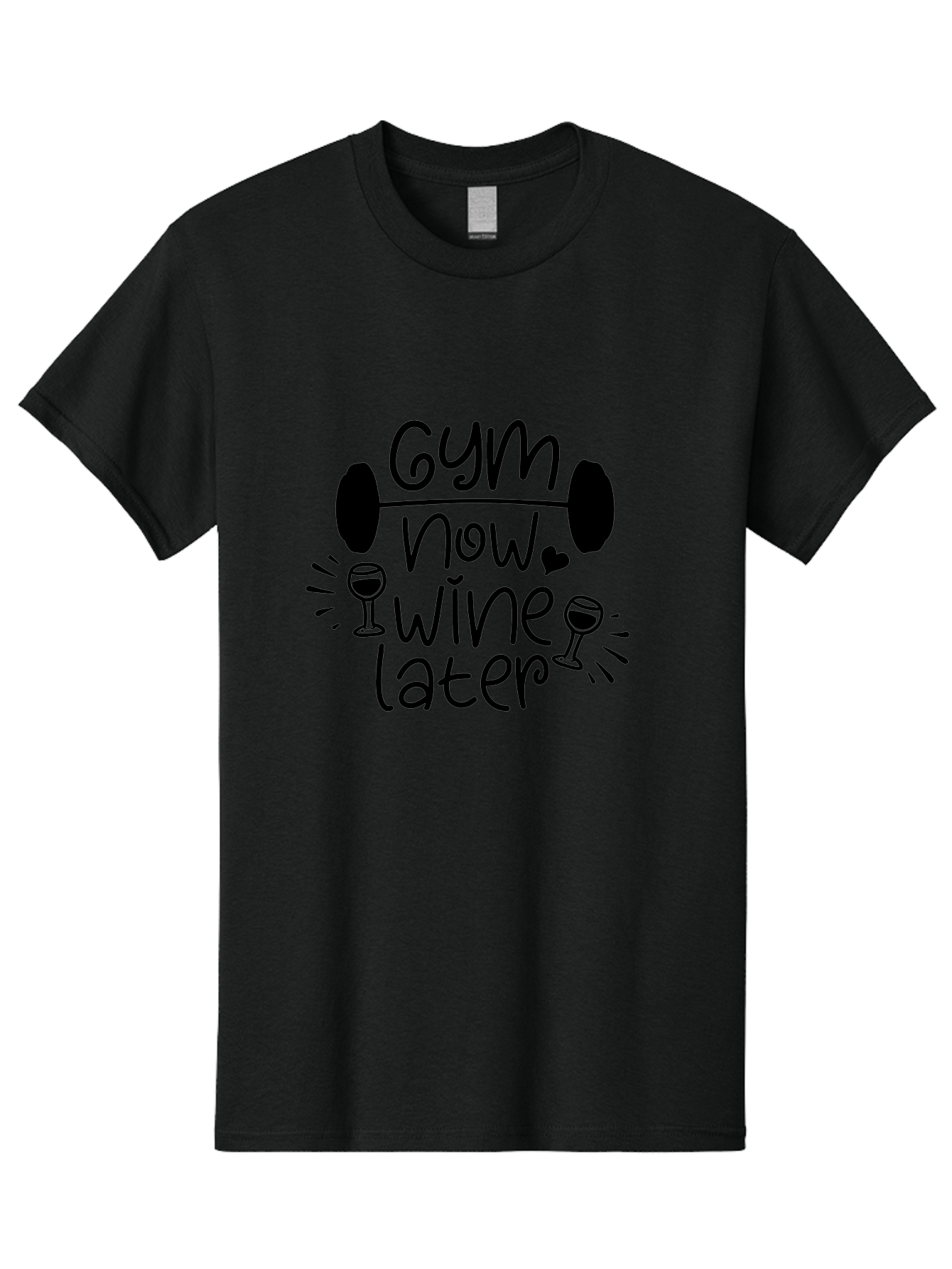 Gym-Now-Wine-Later Men'S Graphic Tee, 100% Cotton, Comfortable Casual Summer Wear, Machine Washable, Gym Motivation, Fitness Quote, Wine Lover, Workout Inspiration, Balance, Fitness Humor, Healthy Lifestyle, Gym And Wine Aac784