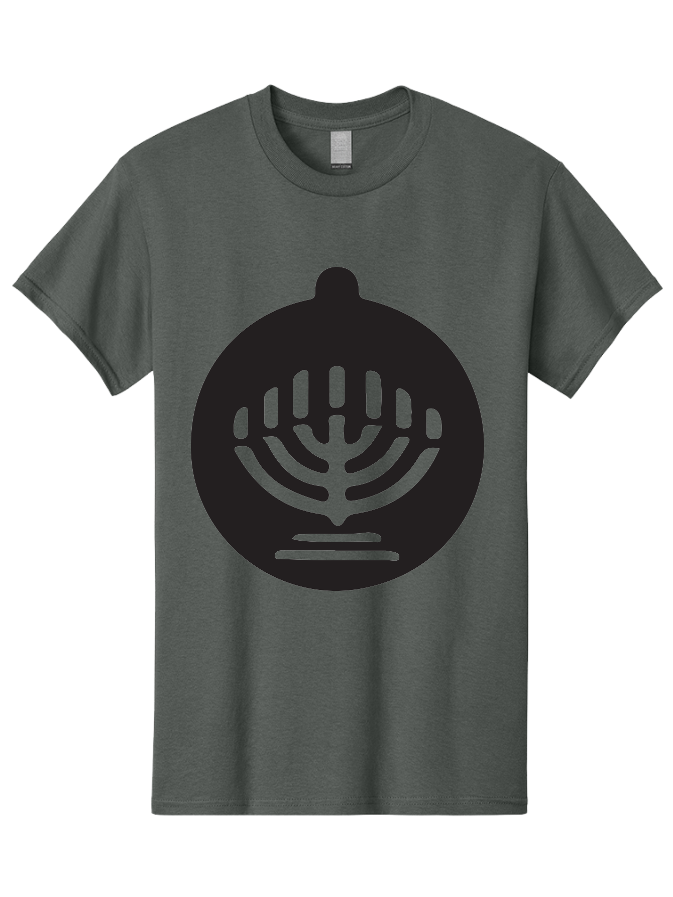 Hamsa-Menorah Men'S Graphic Tee, 100% Cotton, Comfortable Casual Summer Wear, Machine Washable, Hamsa And Menorah Symbol, Jewish Faith And Tradition, Protective Hamsa Hand, Seven-Branched Menorah, Faith And Spirituality, Cultural Heritage Aac789