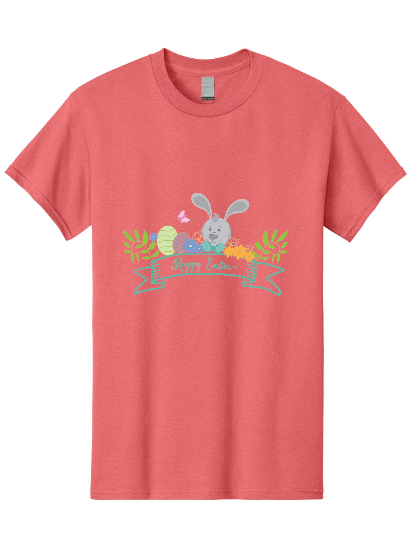 Happy-Easter-1 Men'S Graphic Tee, 100% Cotton, Comfortable Casual Summer Wear, Machine Washable, Easter Bunny, Easter Eggs, Decorated Eggs, Spring Flowers, Festive Atmosphere, Pastel Colors, Cartoon Style, Easter Greeting, Joyful Celebration, Aac795