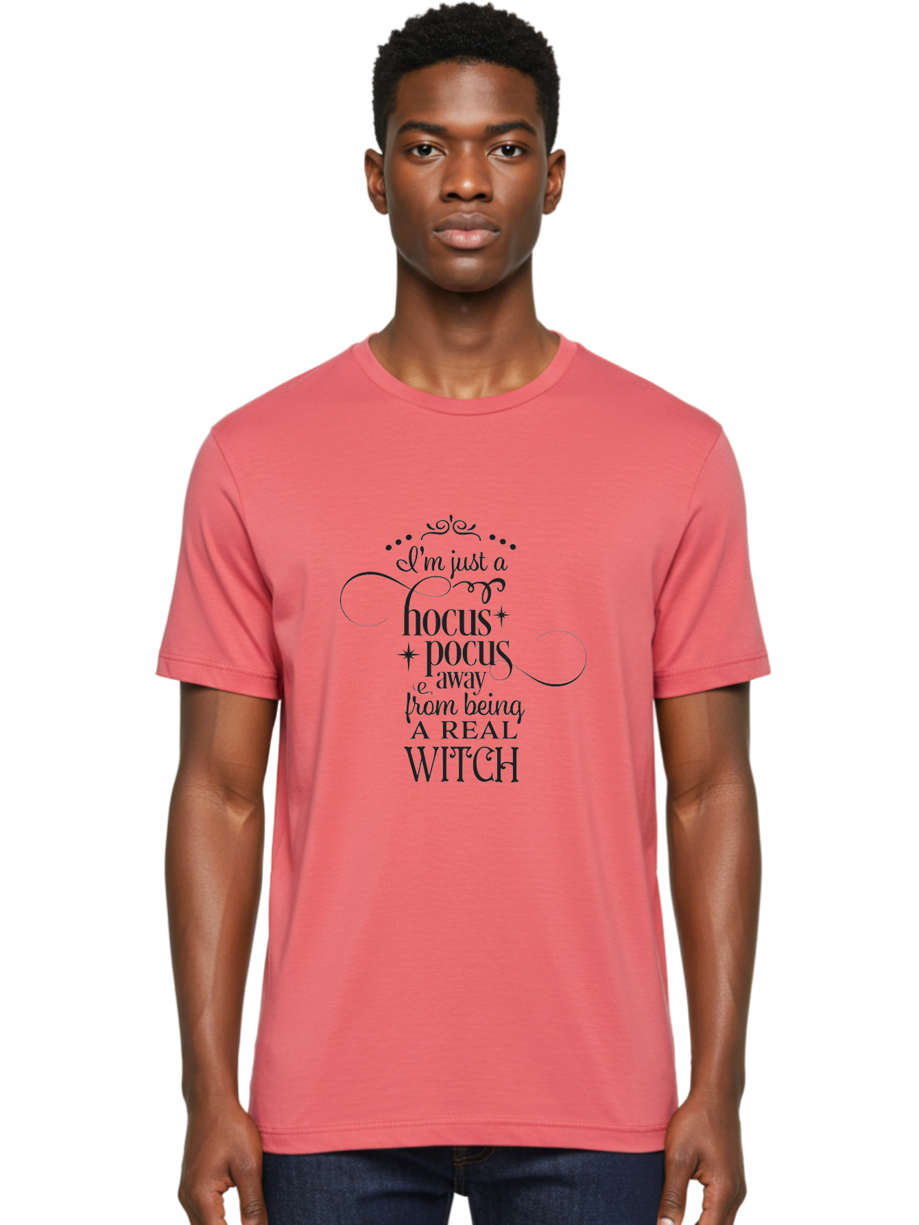 Hocus-Pocus-Witch-Quote Men'S Graphic Tee, 100% Cotton, Comfortable Casual Summer Wear, Machine Washable, Funny Witch Quote, Hocus Pocus, Halloween Humor, Witchy Sayings, Magical Phrases, Spooky Season, Witchcraft, Mystical Vibes Aac821