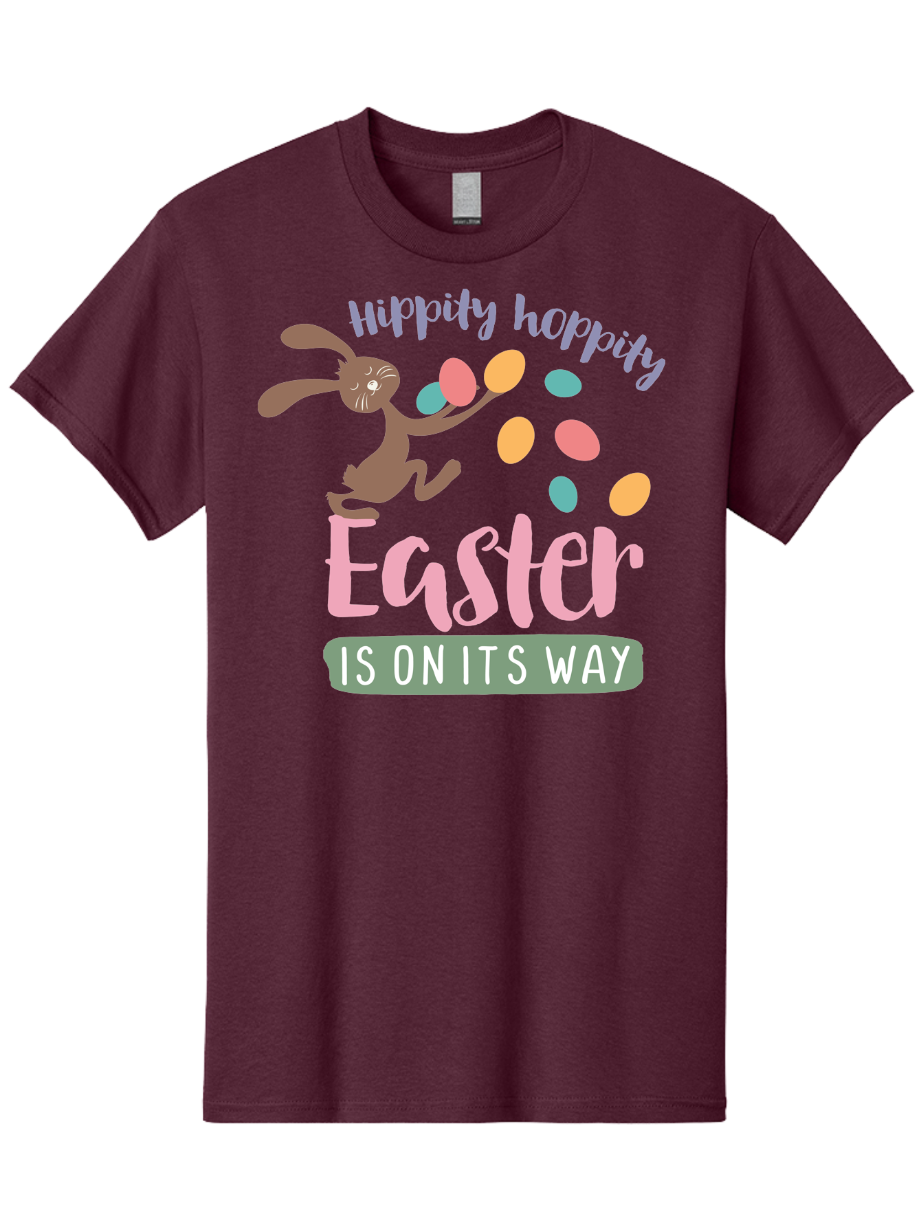 Hoppily-Hopping-Easter Men'S Graphic Tee, 100% Cotton, Comfortable Casual Summer Wear, Machine Washable, Easter Bunny, Easter Eggs, Colorful Eggs, Spring Holiday, Festive Graphics, Happy Easter, Hippidy Hoppity Aac829