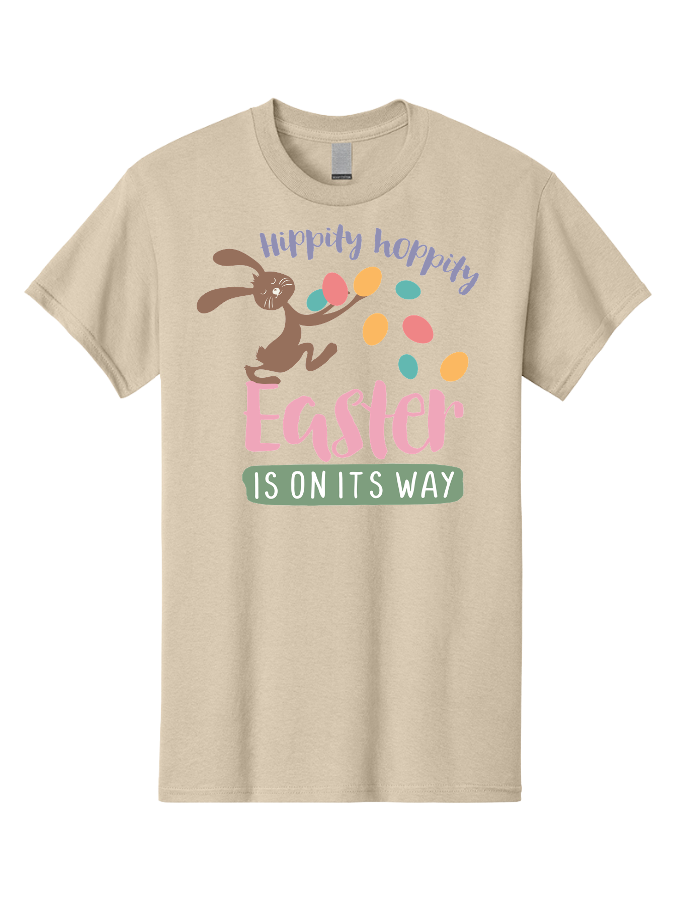 Hoppily-Hopping-Easter Men'S Graphic Tee, 100% Cotton, Comfortable Casual Summer Wear, Machine Washable, Easter Bunny, Easter Eggs, Colorful Eggs, Spring Holiday, Festive Graphics, Happy Easter, Hippidy Hoppity Aac829