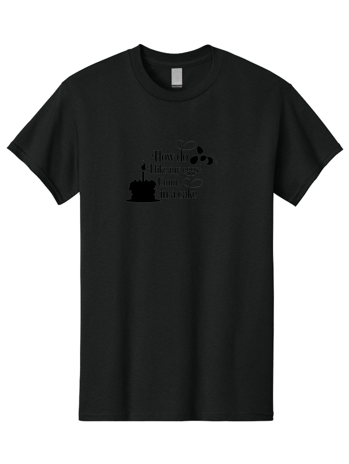 How-Do-I-Like-My-Eggs-Umm-In-A-Cake Men'S Graphic Tee, 100% Cotton, Comfortable Casual Summer Wear, Machine Washable, Humorous Quote, Funny Eggs, Cake Humor, Witty Saying, Eggs In Cake, Playful Phrase, Clever Joke, Dessert Quote, Breakfast Pun Aac835
