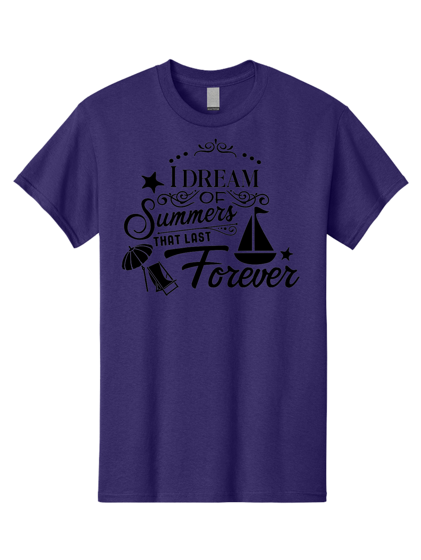 I-Dream-Of-Summers-That-Last-Forever Men'S Graphic Tee, 100% Cotton, Comfortable Casual Summer Wear, Machine Washable, Summertime Vibes, Sailing, Beach Umbrella, Summer Dreams, Endless Summer, Sailboat, Beach Life, Vacation Mode, Aac845
