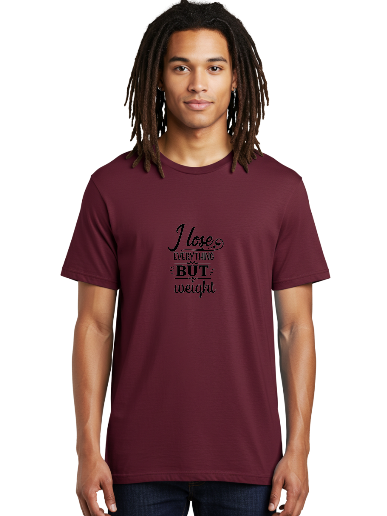 I-Lose-Everything-But-Weight Men'S Graphic Tee, 100% Cotton, Comfortable Casual Summer Wear, Machine Washable, Motivational Quote, Weight Loss, Fitness Inspiration, Gym, Humor, Irony, Decorative Typography, Black Text Aac853