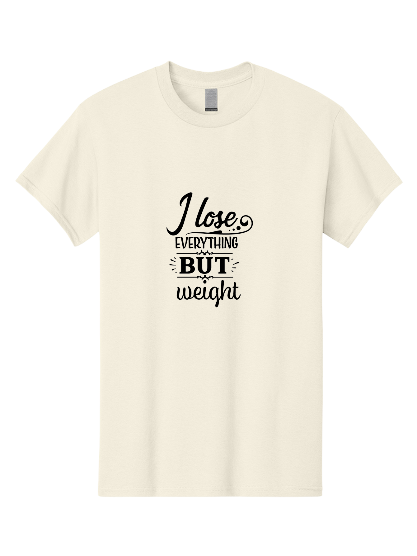 I-Lose-Everything-But-Weight Men'S Graphic Tee, 100% Cotton, Comfortable Casual Summer Wear, Machine Washable, Motivational Quote, Weight Loss, Fitness Inspiration, Gym, Humor, Irony, Decorative Typography, Black Text Aac853
