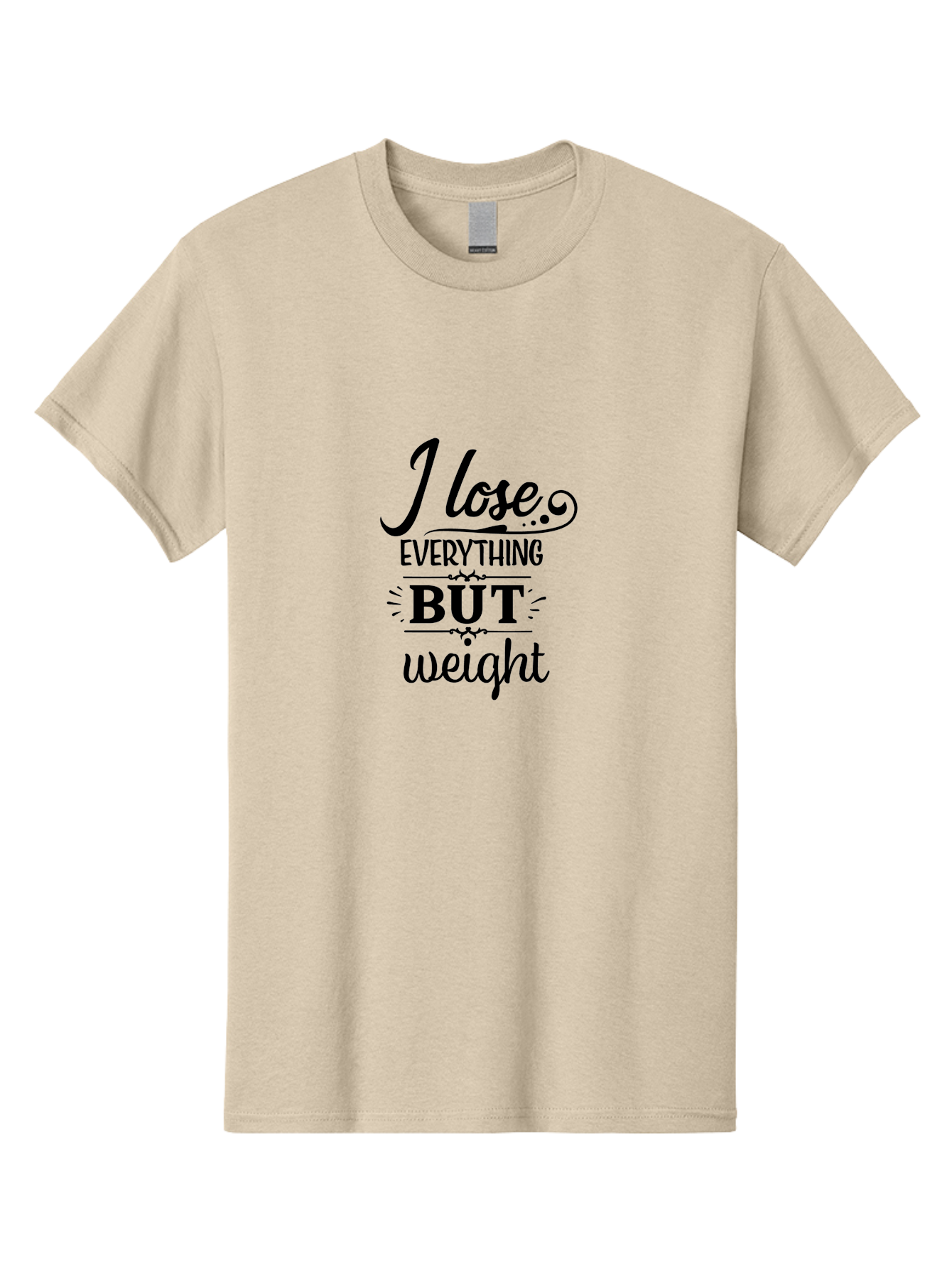 I-Lose-Everything-But-Weight Men'S Graphic Tee, 100% Cotton, Comfortable Casual Summer Wear, Machine Washable, Motivational Quote, Weight Loss, Fitness Inspiration, Gym, Humor, Irony, Decorative Typography, Black Text Aac853