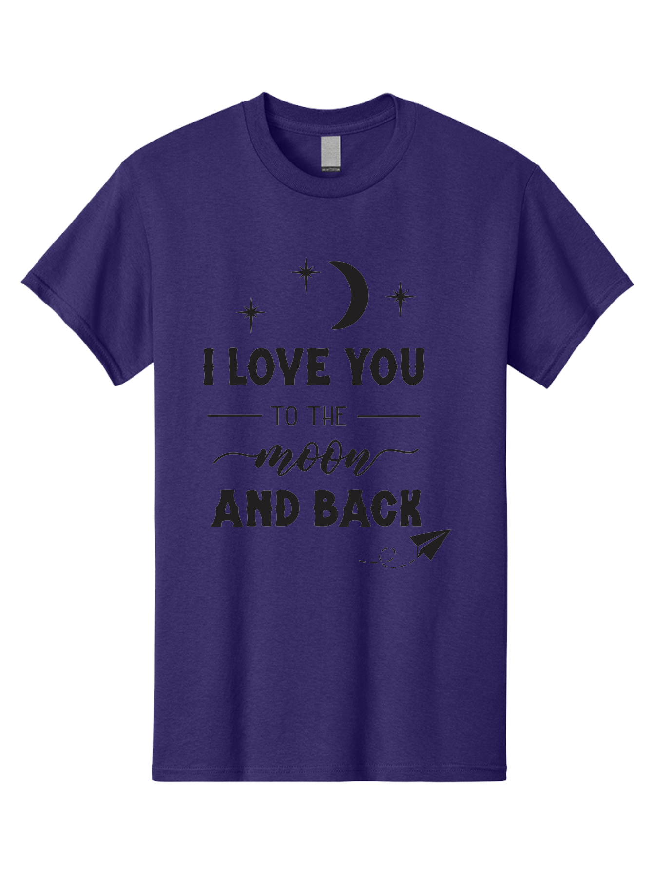 I-Love-You-To-The-Moon-And-Back Men'S Graphic Tee, 100% Cotton, Comfortable Casual Summer Wear, Machine Washable, Love Quote, Romantic Phrase, Moon And Stars, Celestial Theme, Sweet Sentiment, Heartfelt Expression, Loving Message, Aac858
