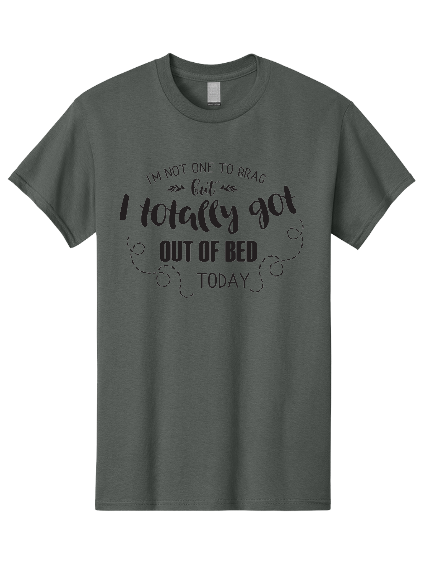 I-M-Not-One-To-Brag Men'S Graphic Tee, 100% Cotton, Comfortable Casual Summer Wear, Machine Washable, Funny Quotes, Motivational Sayings, Humorous Phrases, Morning Motivation, Getting Out Of Bed, Lazy Days, Witty Remarks Aac865