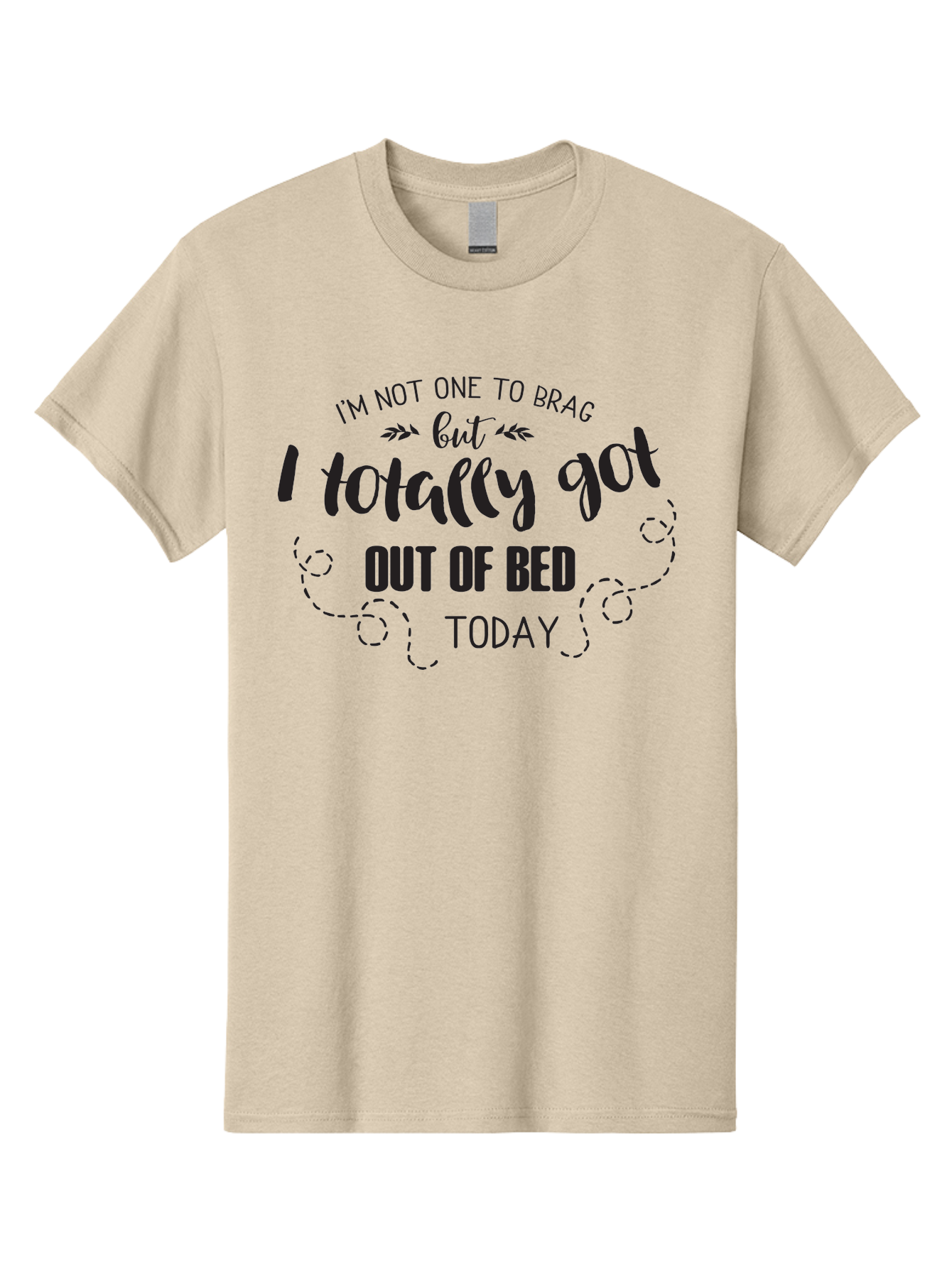 I-M-Not-One-To-Brag Men'S Graphic Tee, 100% Cotton, Comfortable Casual Summer Wear, Machine Washable, Funny Quotes, Motivational Sayings, Humorous Phrases, Morning Motivation, Getting Out Of Bed, Lazy Days, Witty Remarks Aac865