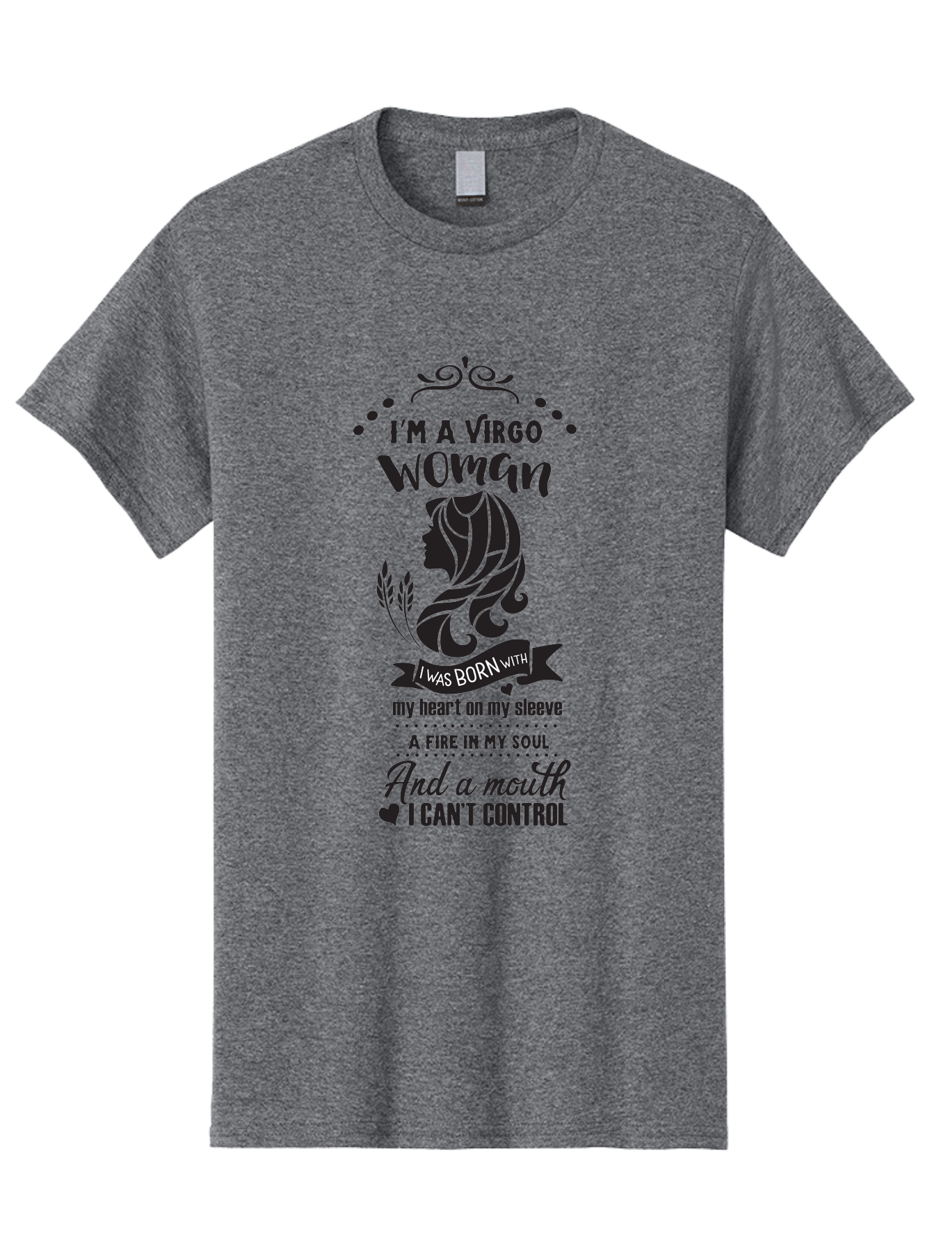 I-M-Virgo-Woman Men'S Graphic Tee, 100% Cotton, Comfortable Casual Summer Wear, Machine Washable, Virgo Woman, Astrological Sign, Zodiac Personality, Strong Female, Heart On Sleeve, Fire In Soul, Outspoken, Virgo Traits, Confident Woman, Aac869