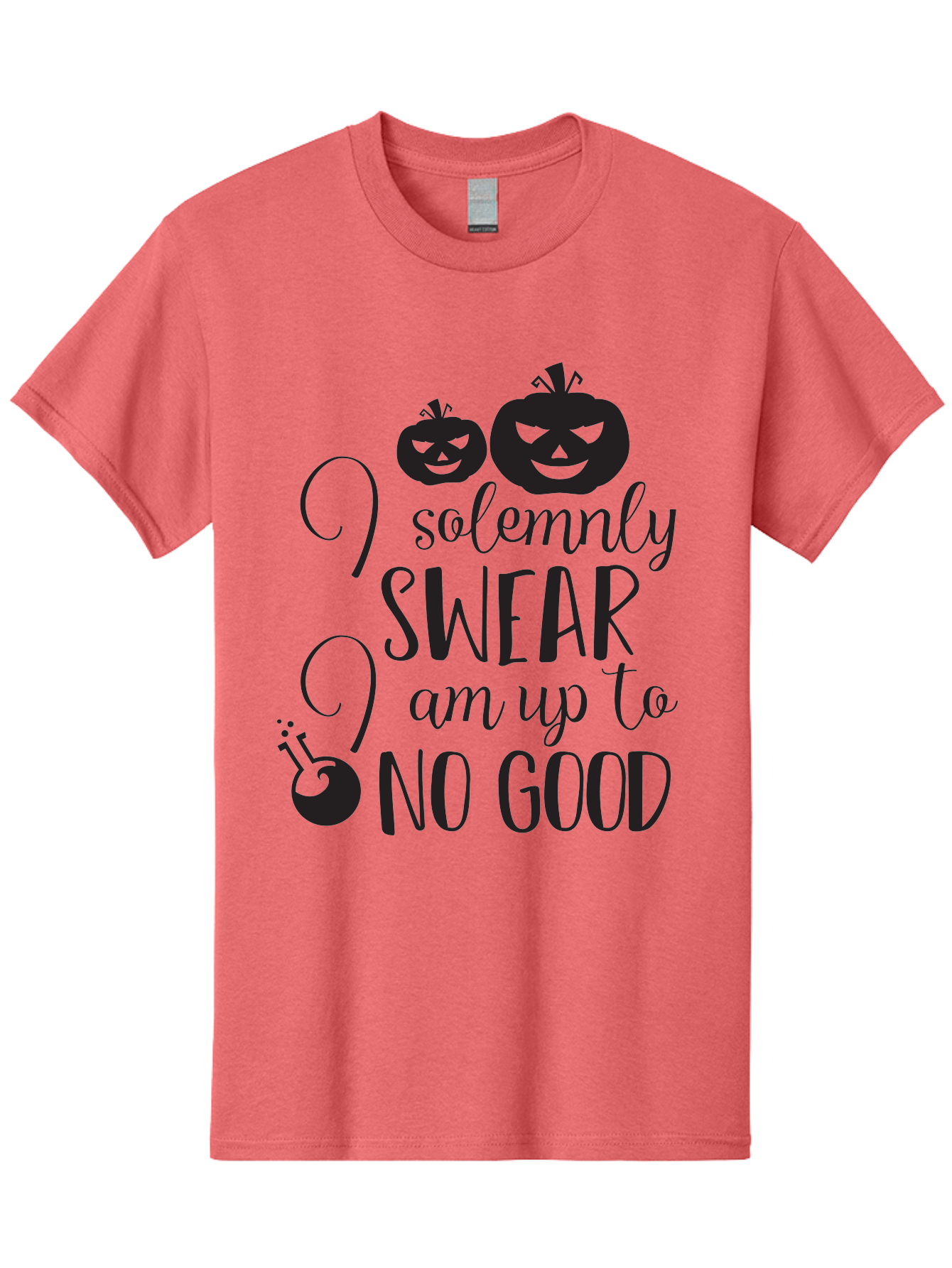 I-Solemnly-Swear Men'S Graphic Tee, 100% Cotton, Comfortable Casual Summer Wear, Machine Washable, Harry Potter Quote, Spooky Pumpkins, Halloween Theme, Bold Typography, Quirky Design, Magical Atmosphere, Halloween Decorations, Funny Quote Aac877