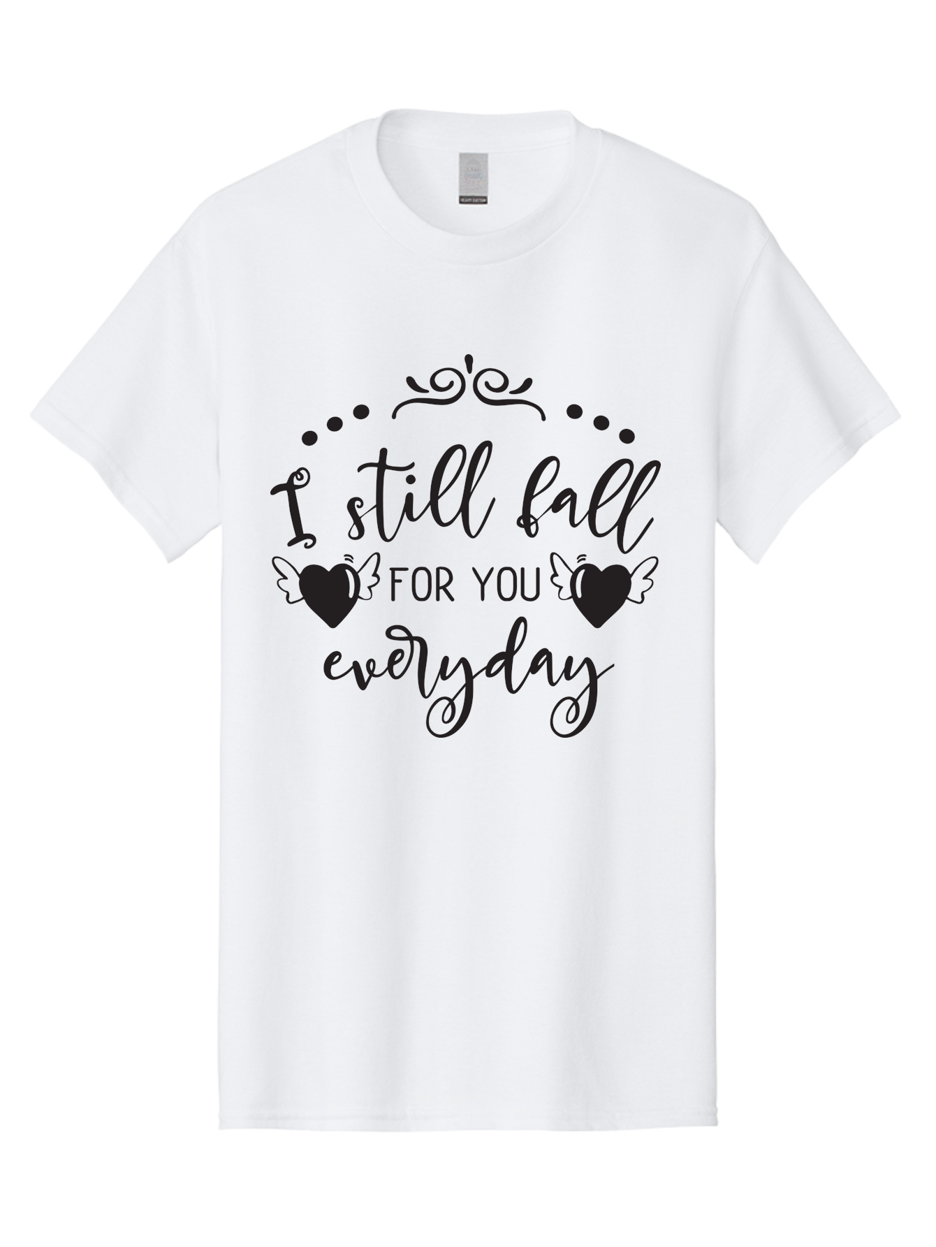 I-Still-Fall-For-You-Everyday Men'S Graphic Tee, 100% Cotton, Comfortable Casual Summer Wear, Machine Washable, Love Quote, Romantic Phrase, Heartwarming Words, Lovely Saying, I Still Fall For You Everyday, Sweet Sentiment, Lovely Hearts, Aac878
