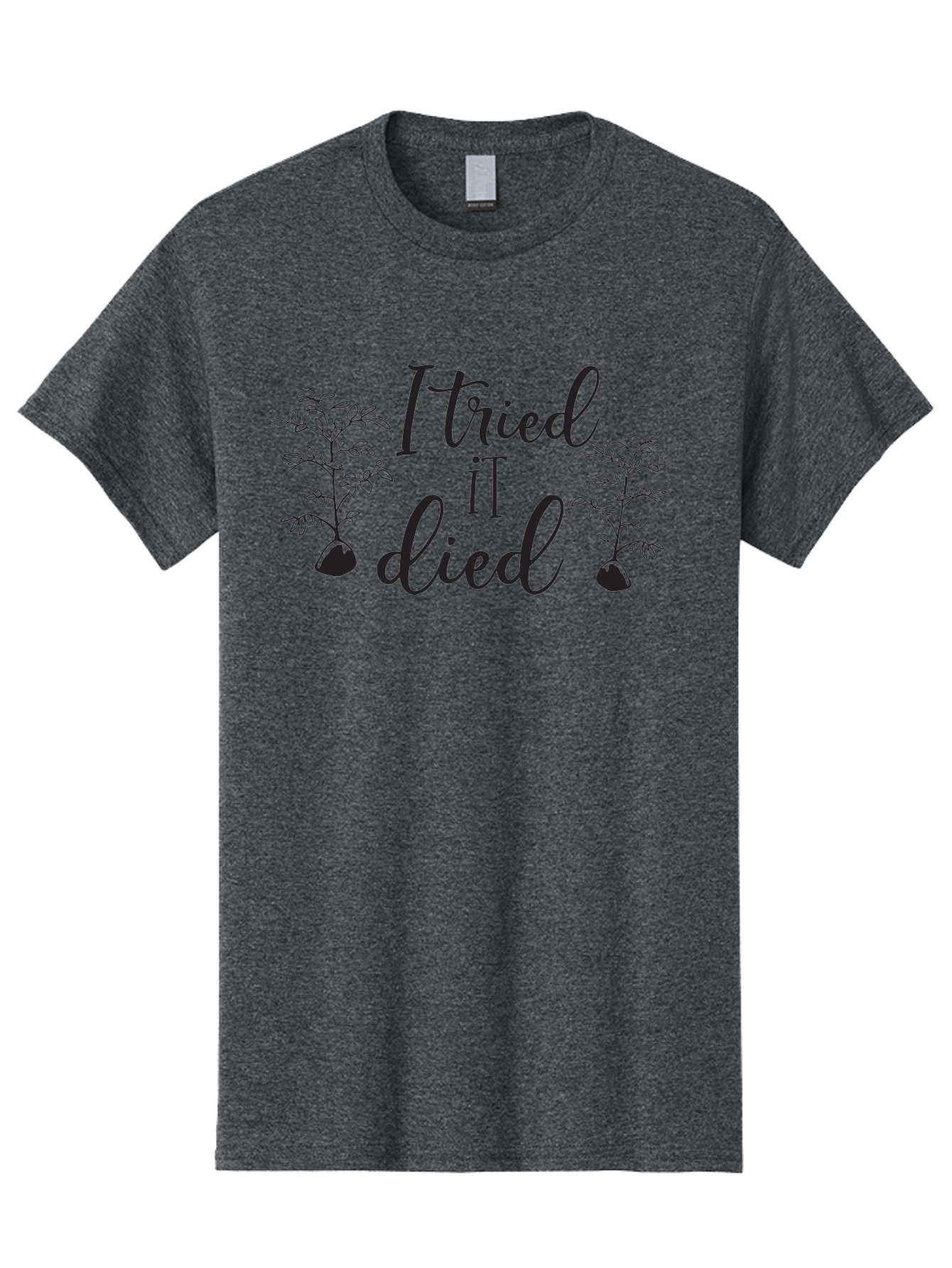 I-Tried-It-Died Men'S Graphic Tee, 100% Cotton, Comfortable Casual Summer Wear, Machine Washable, Funny Plant Quote, Gardening Humor, Plant Parenting Fails, Witty Garden Sayings, Plant Care Memes, Gardening Jokes Aac879