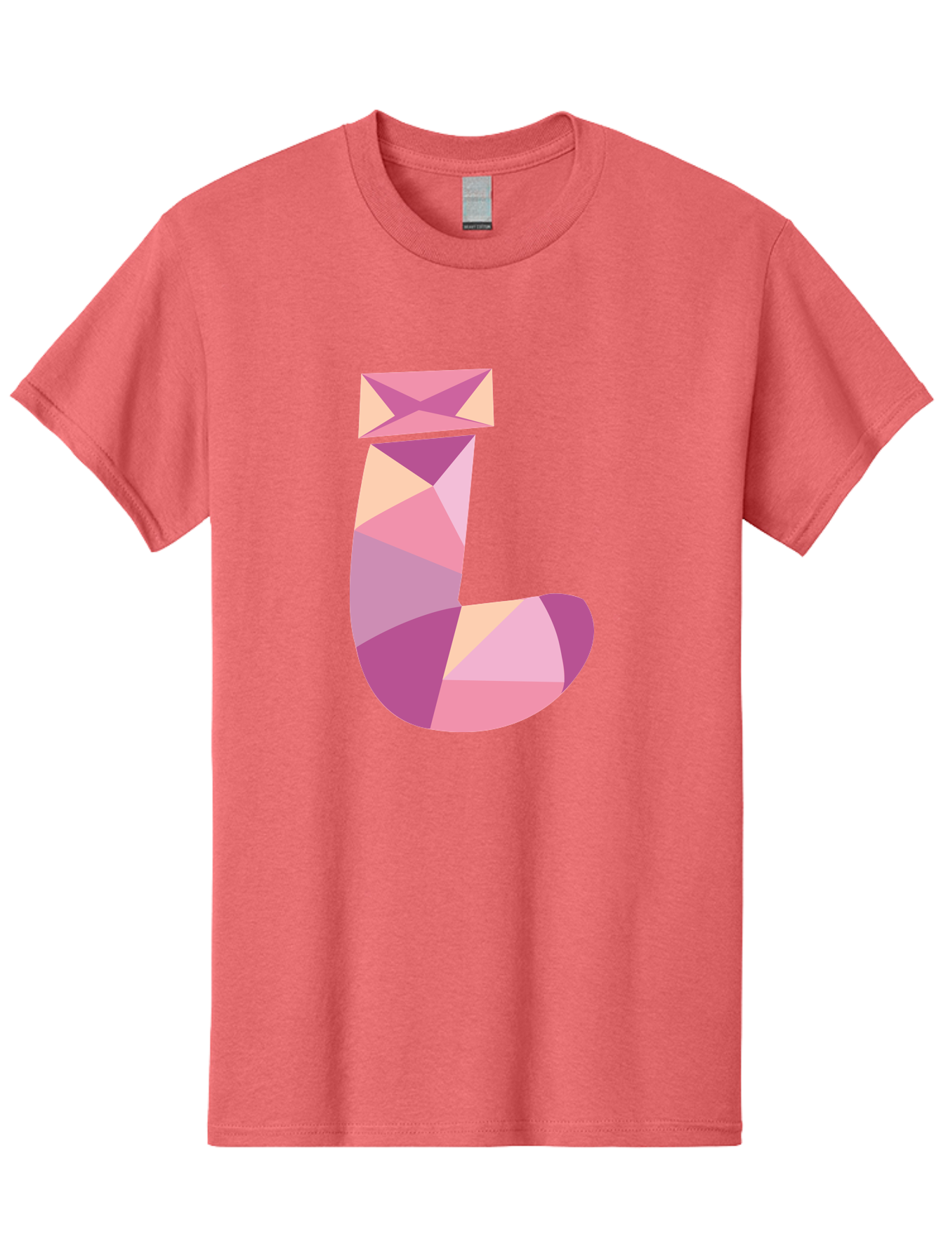 J-1 Men'S Graphic Tee, 100% Cotton, Comfortable Casual Summer Wear, Machine Washable, Geometric Shapes, Abstract Art, Letterform, Typography, Pastel Colors, Pink Hues, Purple Tones, Modern Design, Creative Expression, Artistic Style Aac904