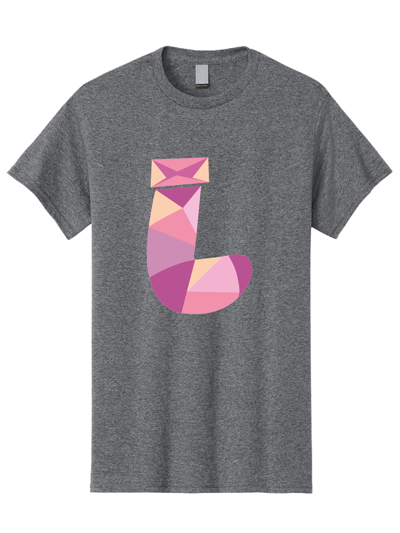J-1 Men'S Graphic Tee, 100% Cotton, Comfortable Casual Summer Wear, Machine Washable, Geometric Shapes, Abstract Art, Letterform, Typography, Pastel Colors, Pink Hues, Purple Tones, Modern Design, Creative Expression, Artistic Style Aac904