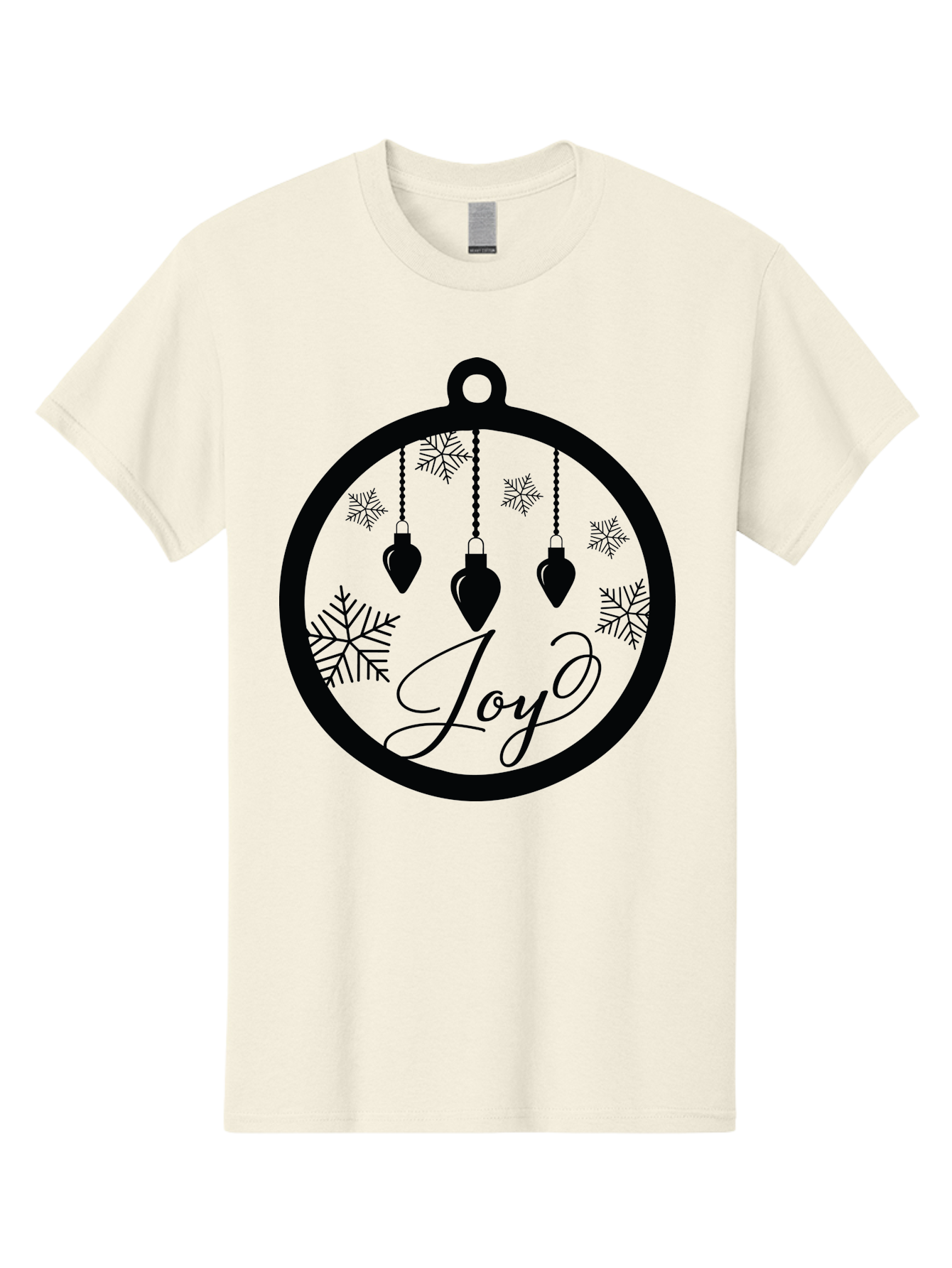 Joy-Ornament Men'S Graphic Tee, 100% Cotton, Comfortable Casual Summer Wear, Machine Washable, Christmas Ornaments, Hanging Decorations, Snowflakes, Festive Atmosphere, Joyful Feelings, Holiday Cheer, Winter Wonderland, Christmas Joy Aac910