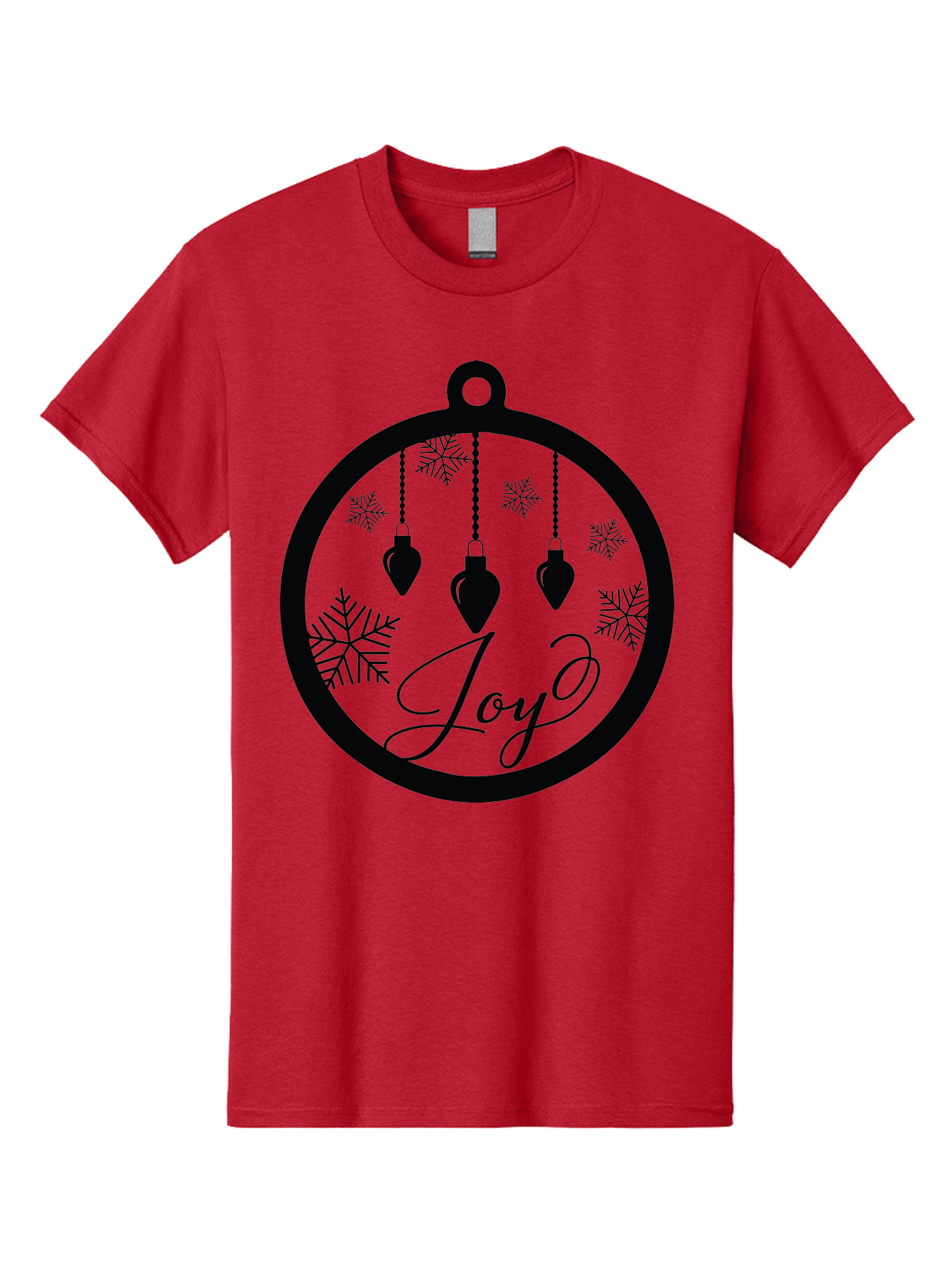 Joy-Ornament Men'S Graphic Tee, 100% Cotton, Comfortable Casual Summer Wear, Machine Washable, Christmas Ornaments, Hanging Decorations, Snowflakes, Festive Atmosphere, Joyful Feelings, Holiday Cheer, Winter Wonderland, Christmas Joy Aac910