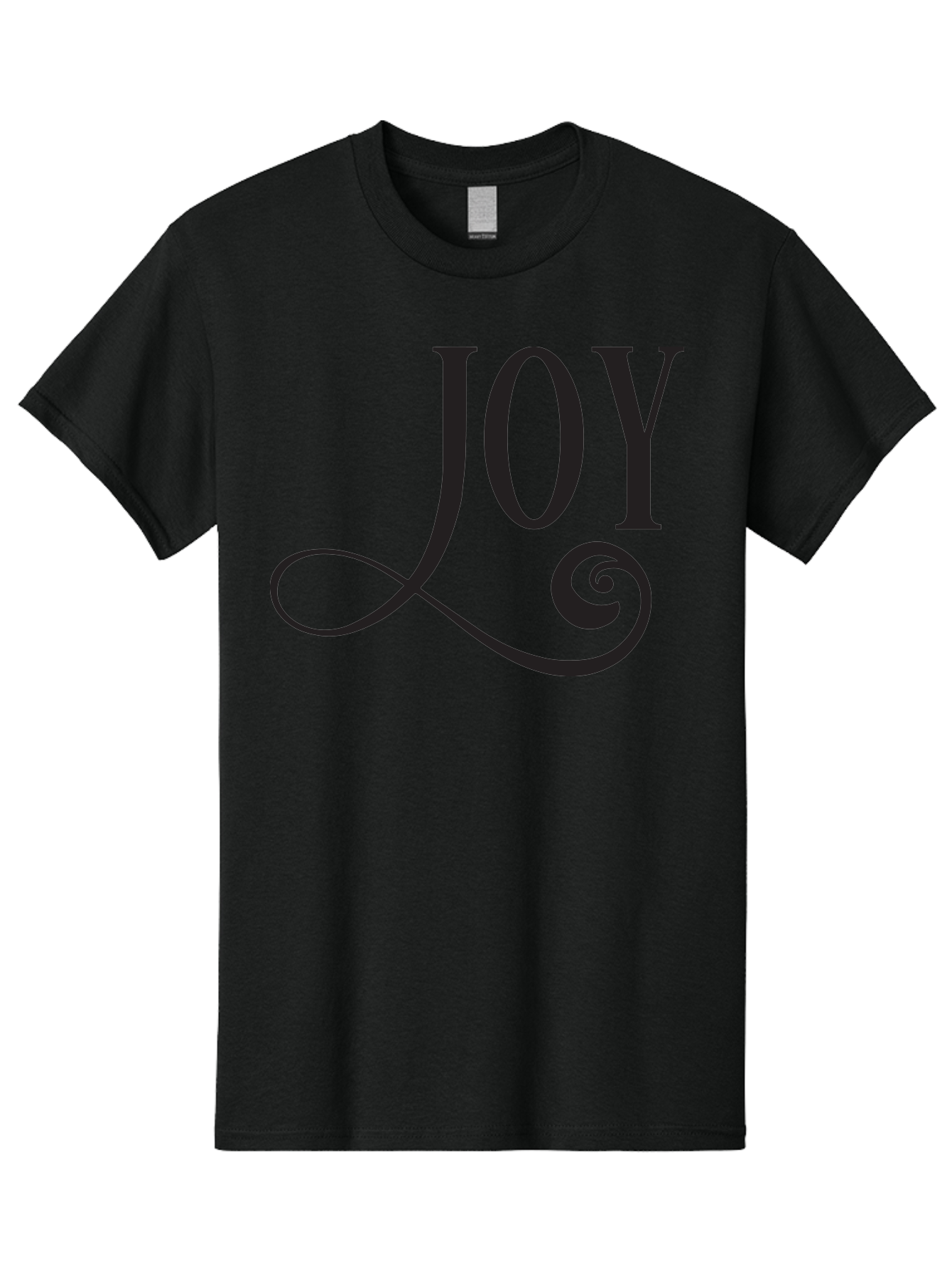 Joy Men'S Graphic Tee, 100% Cotton, Comfortable Casual Summer Wear, Machine Washable, Happiness, Joy, Festive Vibes, Black And Green, Elegant Typography, Swirly Design, Celebration, Festive Season, Holiday Cheer, Inspirational Quote Aac912