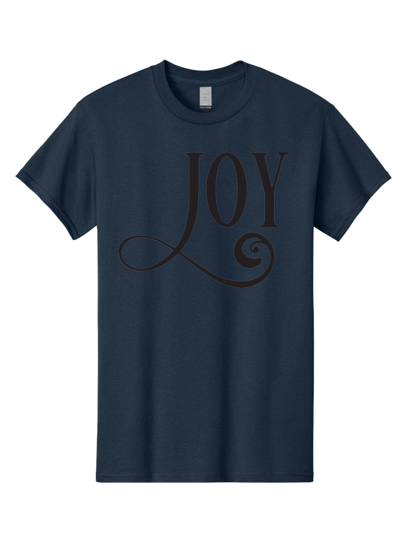 Joy Men'S Graphic Tee, 100% Cotton, Comfortable Casual Summer Wear, Machine Washable, Happiness, Joy, Festive Vibes, Black And Green, Elegant Typography, Swirly Design, Celebration, Festive Season, Holiday Cheer, Inspirational Quote Aac912