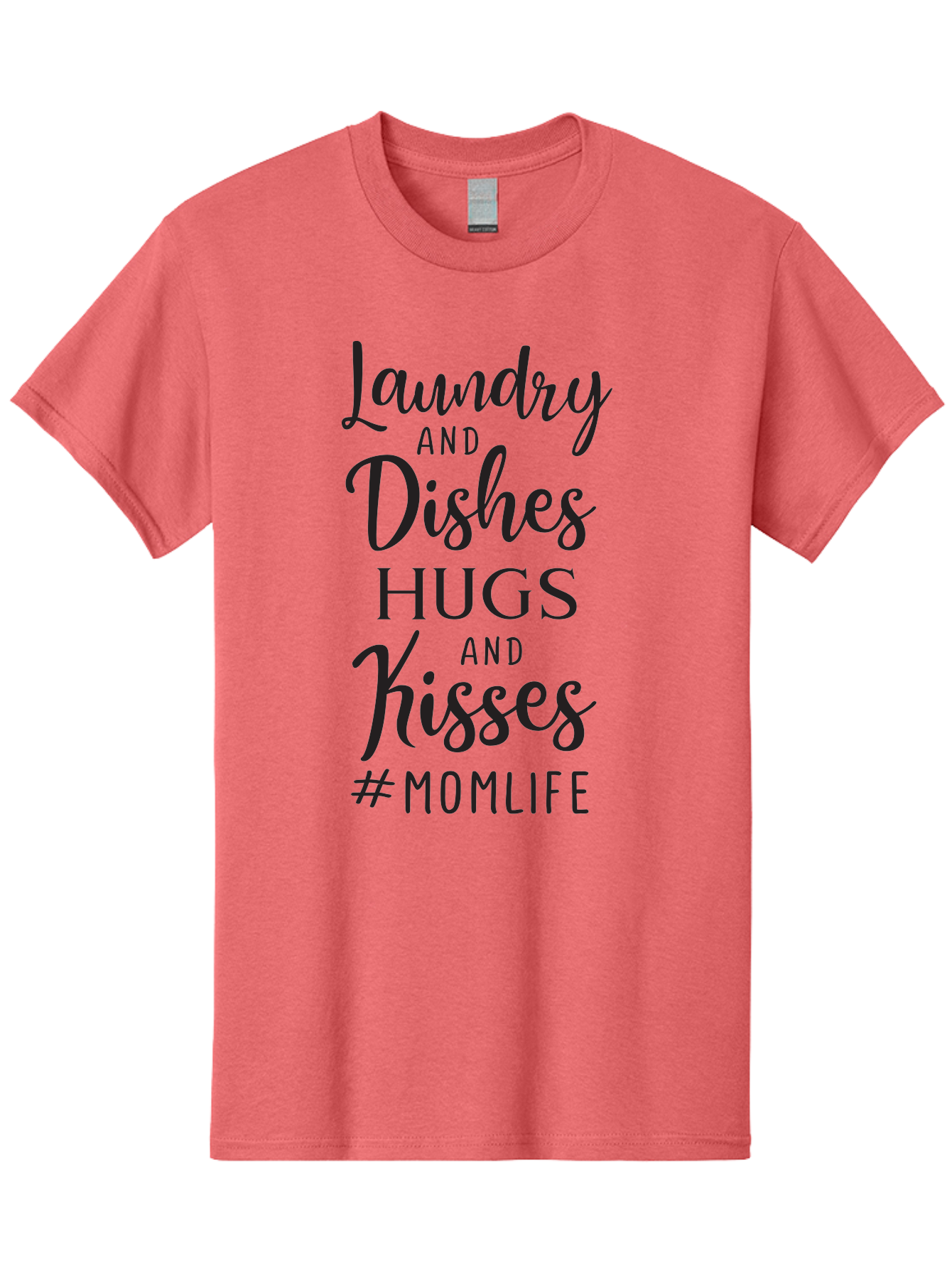 Laundry-And-Dishes-Hugs-And-Kisses Men'S Graphic Tee, 100% Cotton, Comfortable Casual Summer Wear, Machine Washable, Mom Life, Motherhood, Parenting, Laundry, Dishes, Household Chores, Hugs, Kisses, Love, Family, Mom Quotes, Aac927