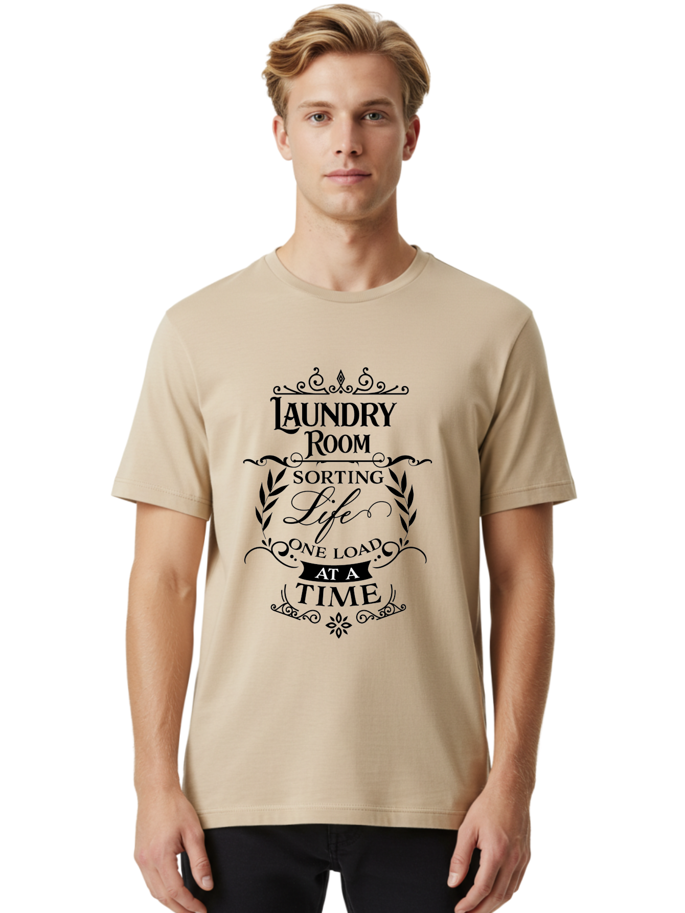 Laundry-Room-Sorting-Life Men'S Graphic Tee, 100% Cotton, Comfortable Casual Summer Wear, Machine Washable, Laundry Room Humor, Funny Laundry Quotes, Household Chores, Life One Load At Time, Washing Laundry, Sorting Life, Laundry Day, Aac928