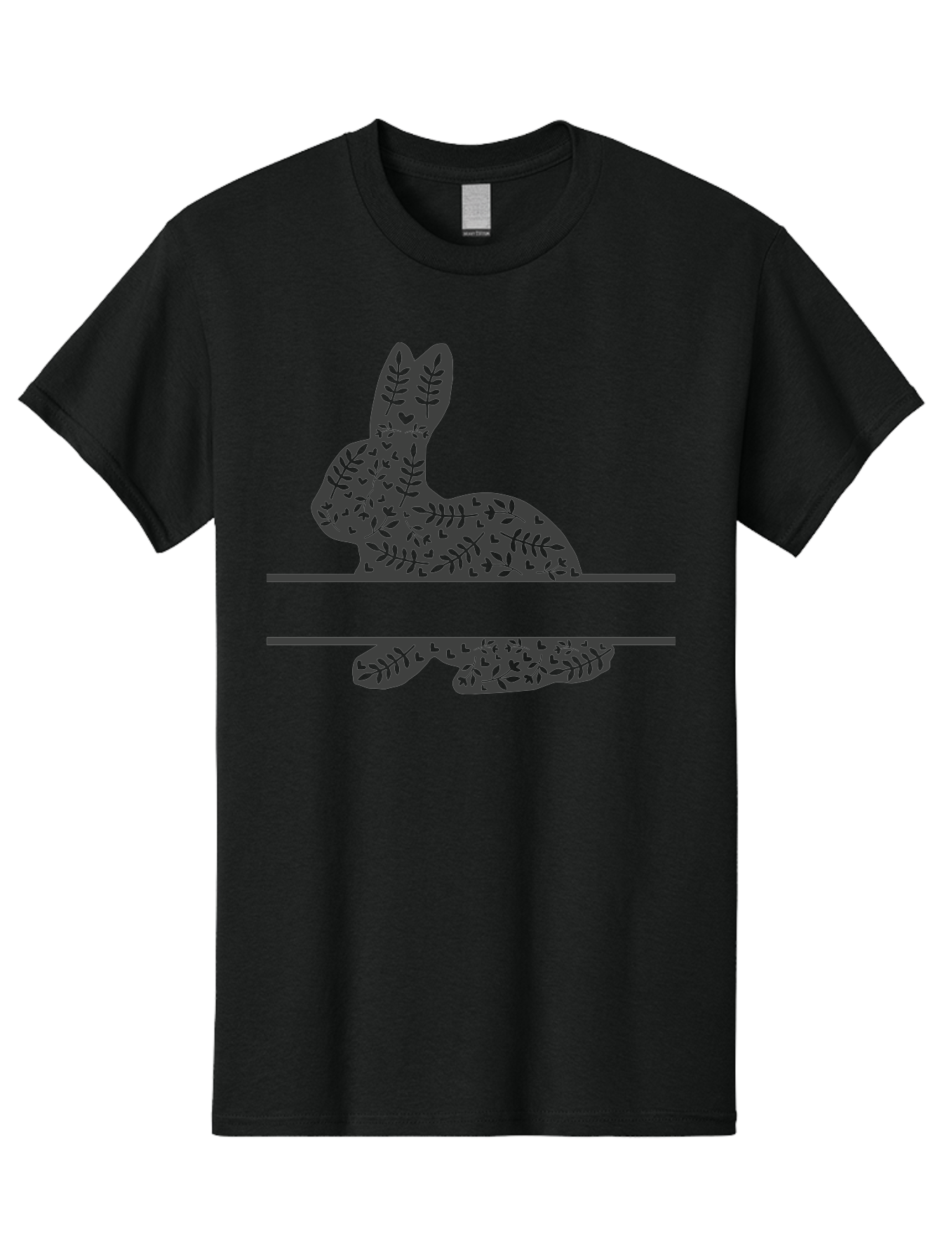 Leafy-Bunny Men'S Graphic Tee, 100% Cotton, Comfortable Casual Summer Wear, Machine Washable, Rabbit Silhouette, Fern Patterns, Leafy Design, Nature-Inspired Art, Botanical Illustration, Whimsical Graphics, Easter Theme Aac929