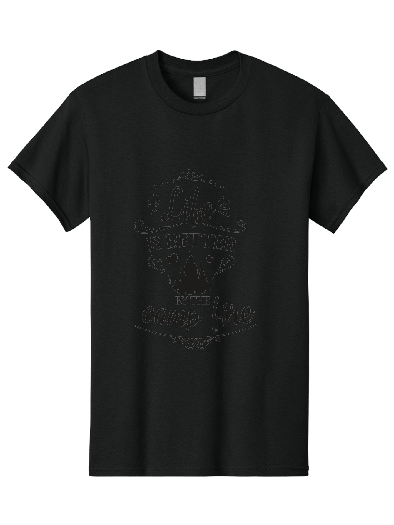 Life-Is-Better-By-The-Camp-Fire Men'S Graphic Tee, 100% Cotton, Comfortable Casual Summer Wear, Machine Washable, Camping Quotes, Campfire Inspiration, Outdoor Adventure, Nature Lovers, Wilderness Exploration, Camping Life, Aac944