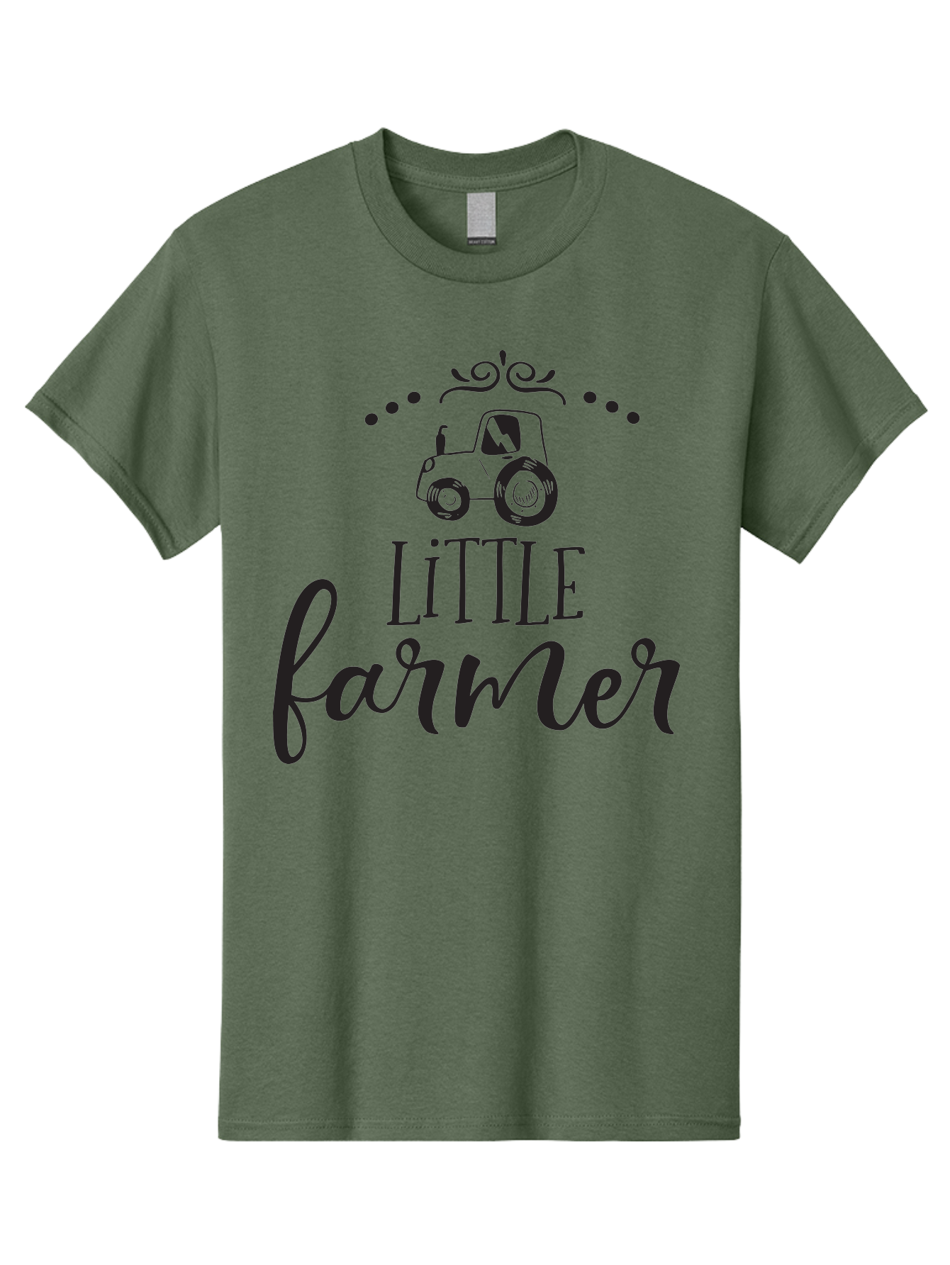 Little-Farmer Men'S Graphic Tee, 100% Cotton, Comfortable Casual Summer Wear, Machine Washable, Tractor Illustration, Farming Graphics, Agricultural Design, Farm-Themed Artwork, Whimsical Typography, Farmer Logo, Countryside Charm, Aac954