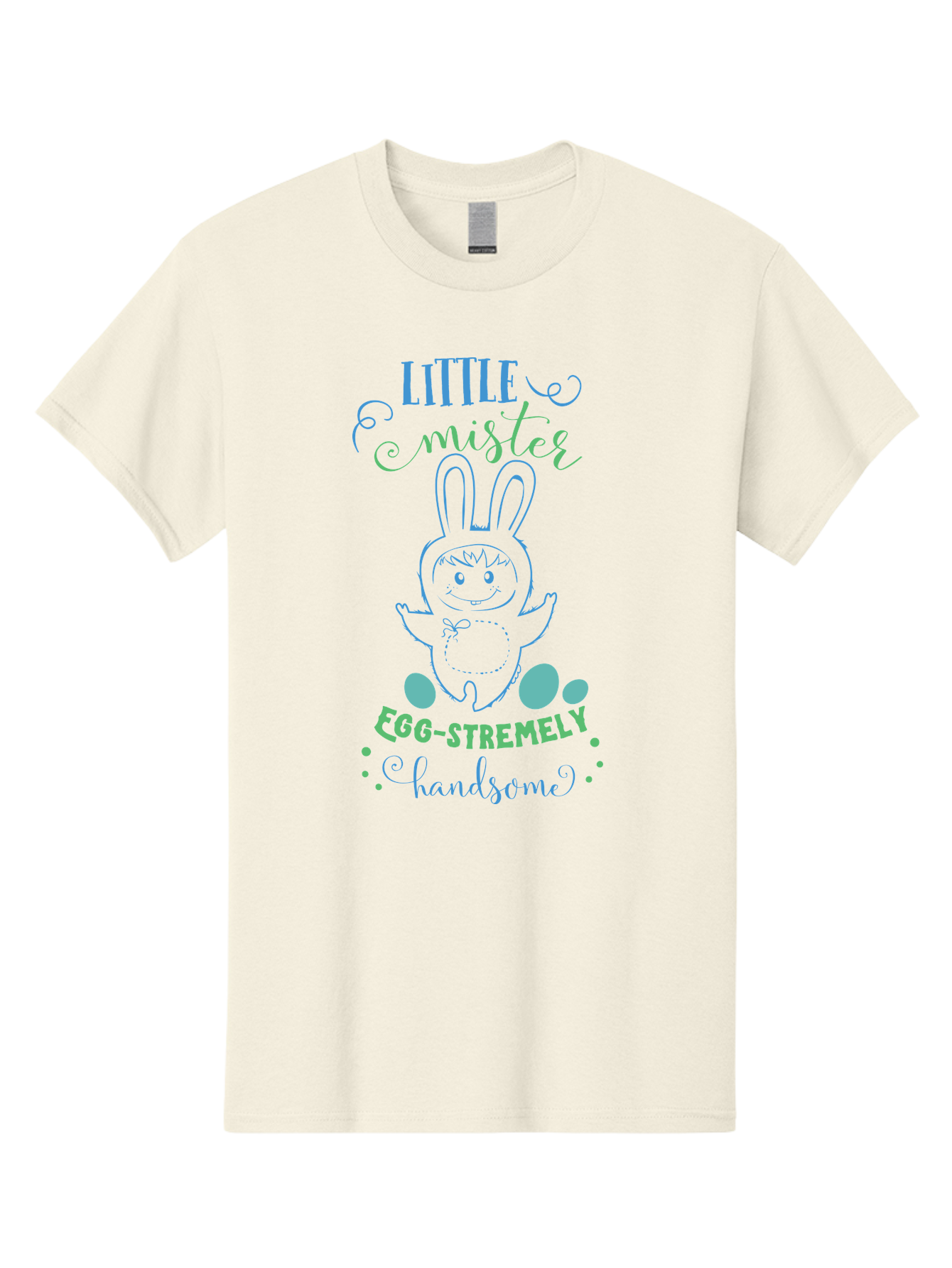 Little-Meepy-Egg-Stremely Men'S Graphic Tee, 100% Cotton, Comfortable Casual Summer Wear, Machine Washable, Easter Bunny, Cute Cartoon Character, Funny Bunny, Easter Eggs, Egg-Stremely Handsome, Little Bunny, Adorable Design, Bunny Love, Aac955