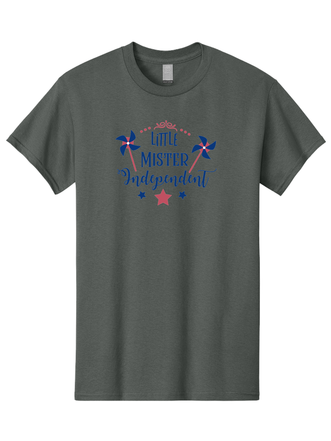Little-Mister-Independent Men'S Graphic Tee, 100% Cotton, Comfortable Casual Summer Wear, Machine Washable, Independence, Little Mister, Children'S Party, Birthday Celebration, Pink And Blue Decorations, Star Symbols, Pinwheel Graphics, Aac959