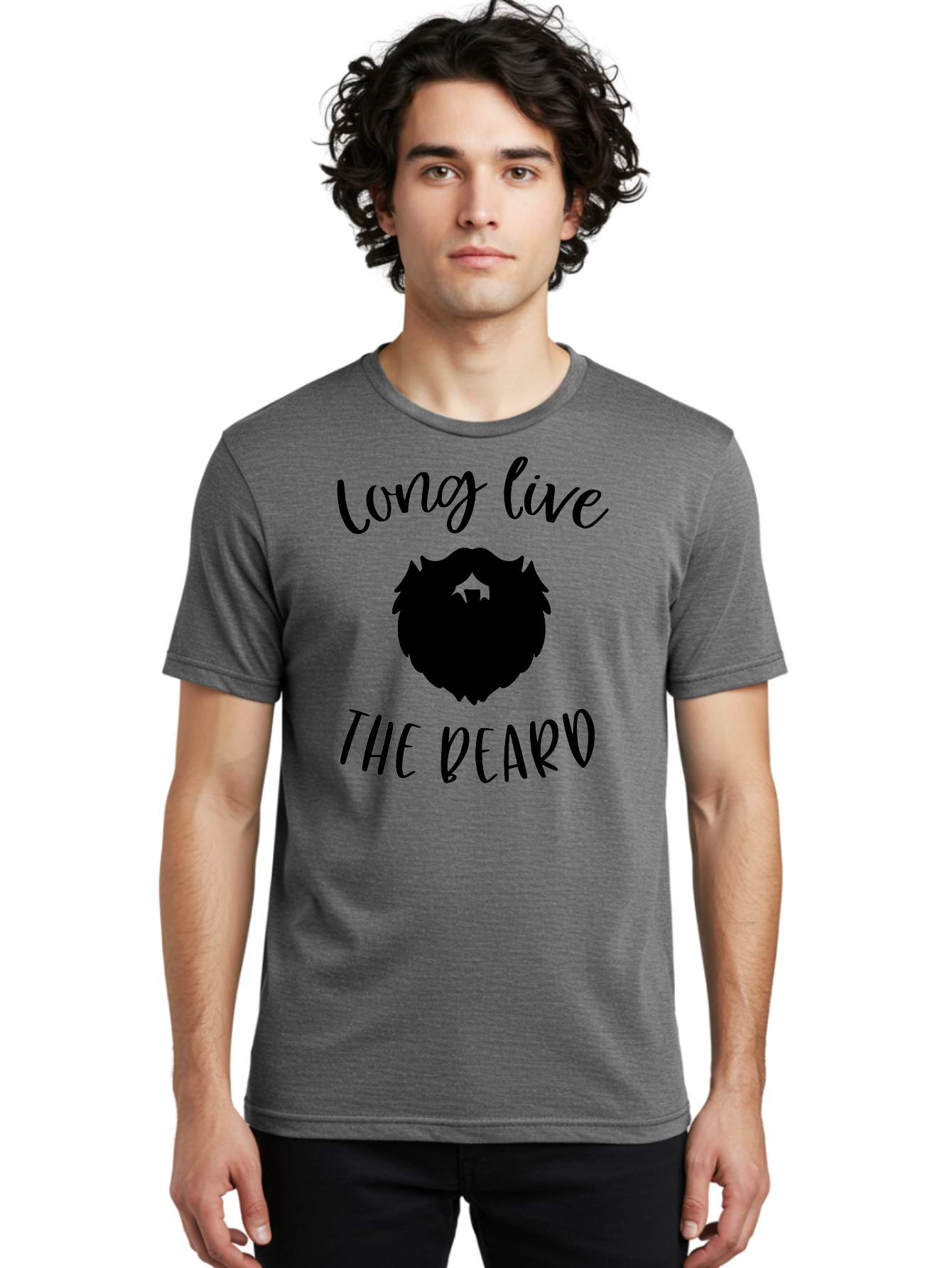 Long-Live-The-Beard Men'S Graphic Tee, 100% Cotton, Comfortable Casual Summer Wear, Machine Washable, Beard Logo, Hipster Culture, Stylish Design, Beard Appreciation, Long Live The Beard, Trendy Graphics, Modern Hipster, Fashionable Beards Aac965