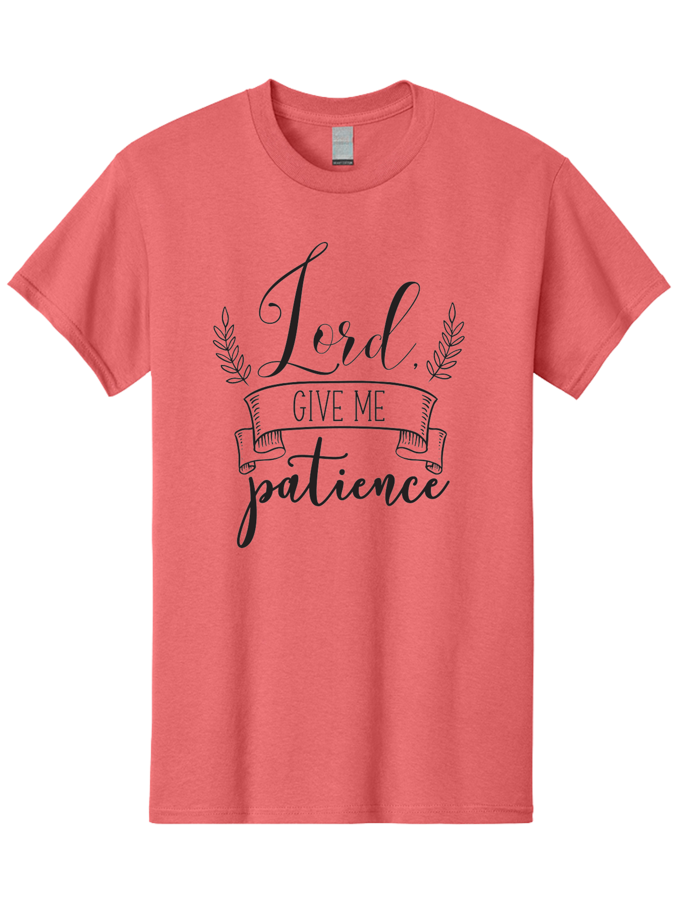 Lord-Give-Me-Patience Men'S Graphic Tee, 100% Cotton, Comfortable Casual Summer Wear, Machine Washable, Inspirational Quote, Motivational Phrase, Lord Give Me Patience, Religious Text, Faith-Based Design, Scripture Quote, Aac969
