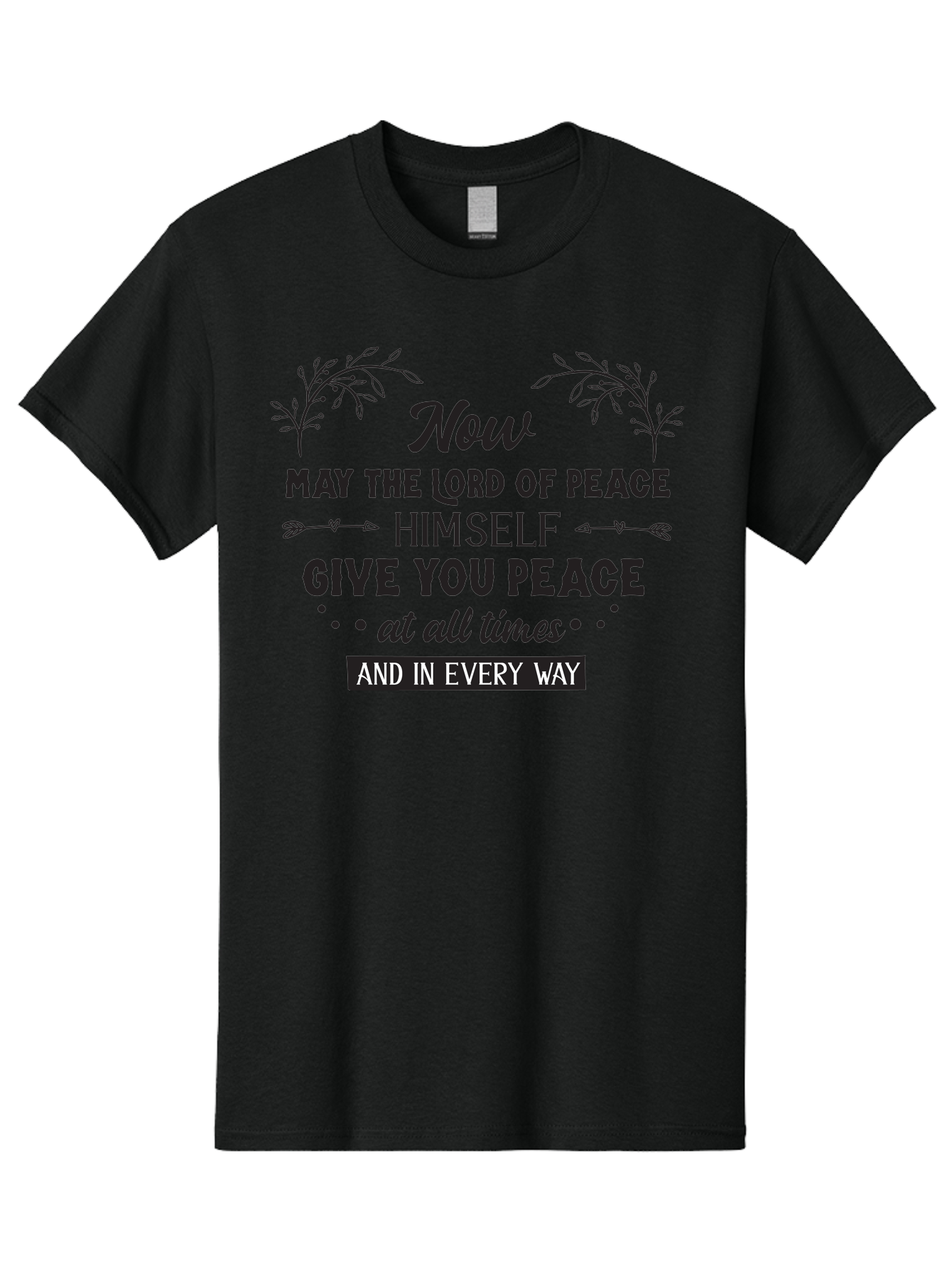 Lord-Of-Peace Men'S Graphic Tee, 100% Cotton, Comfortable Casual Summer Wear, Machine Washable, Inspirational Quote, Bible Verse, Motivational Phrase, Lord Of Peace, Peaceful Message, Spiritual Guidance, Faith-Based Graphic, Aac970