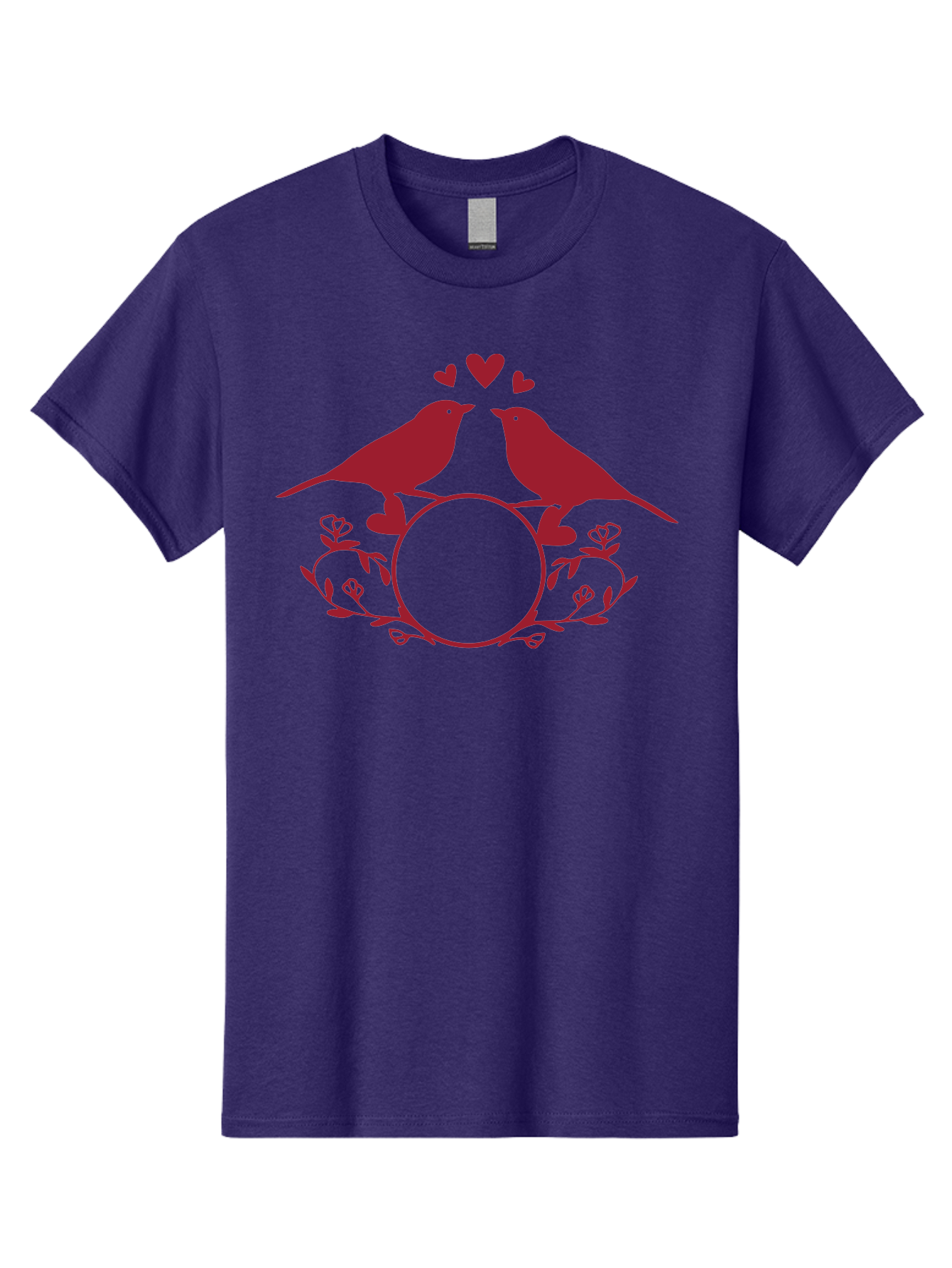 Love-Birds Men'S Graphic Tee, 100% Cotton, Comfortable Casual Summer Wear, Machine Washable, Love Birds Kissing, Heart Shaped Frame, Floral Design, Loving Couple, Romance, Love Birds Together, Tender Moment Aac972