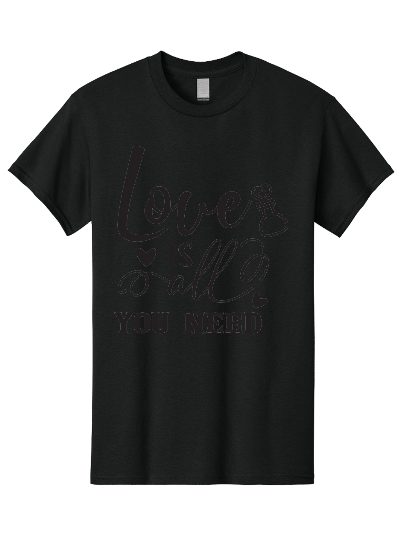 Love-Is-All-You-Need Men'S Graphic Tee, 100% Cotton, Comfortable Casual Summer Wear, Machine Washable, Love Quote, Inspirational Quote, Motivational Phrase, Heart Symbol, Love Potion, Romantic Message, Positive Affirmation, Aac975