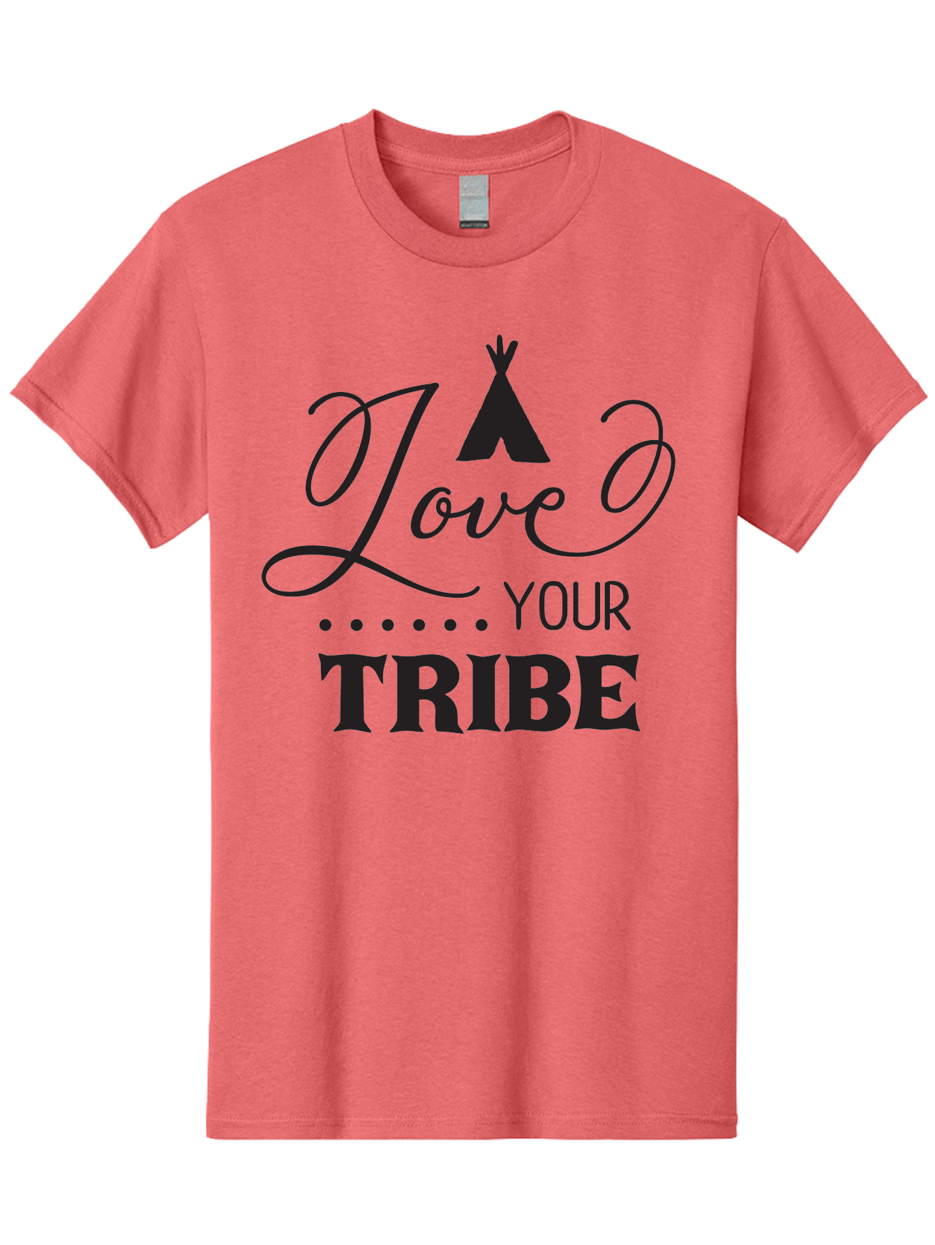 Love-Your-Tribe Men'S Graphic Tee, 100% Cotton, Comfortable Casual Summer Wear, Machine Washable, Love Your Tribe, Tribal Love, Motivational Quote, Inspirational Saying, Teepee Symbol, Unity Phrase, Community Message, Typographic Art Aac982