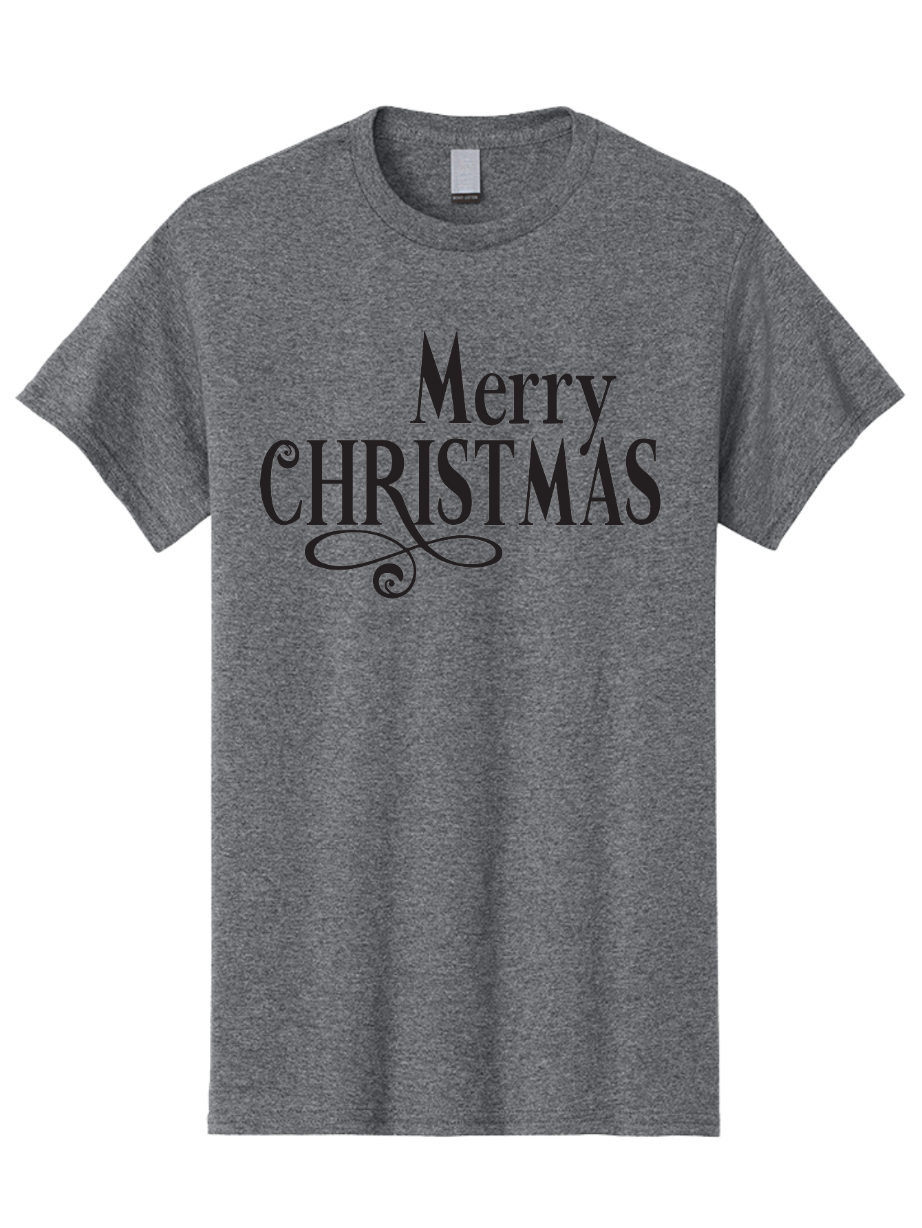 Merry-Christmas-1 Men'S Graphic Tee, 100% Cotton, Comfortable Casual Summer Wear, Machine Washable, Happy Holidays, Festive Greeting, Christmas Wishes, Holiday Season, Merry Christmas Message, Joyful Christmas, Christmas Card, Black Text Aad003