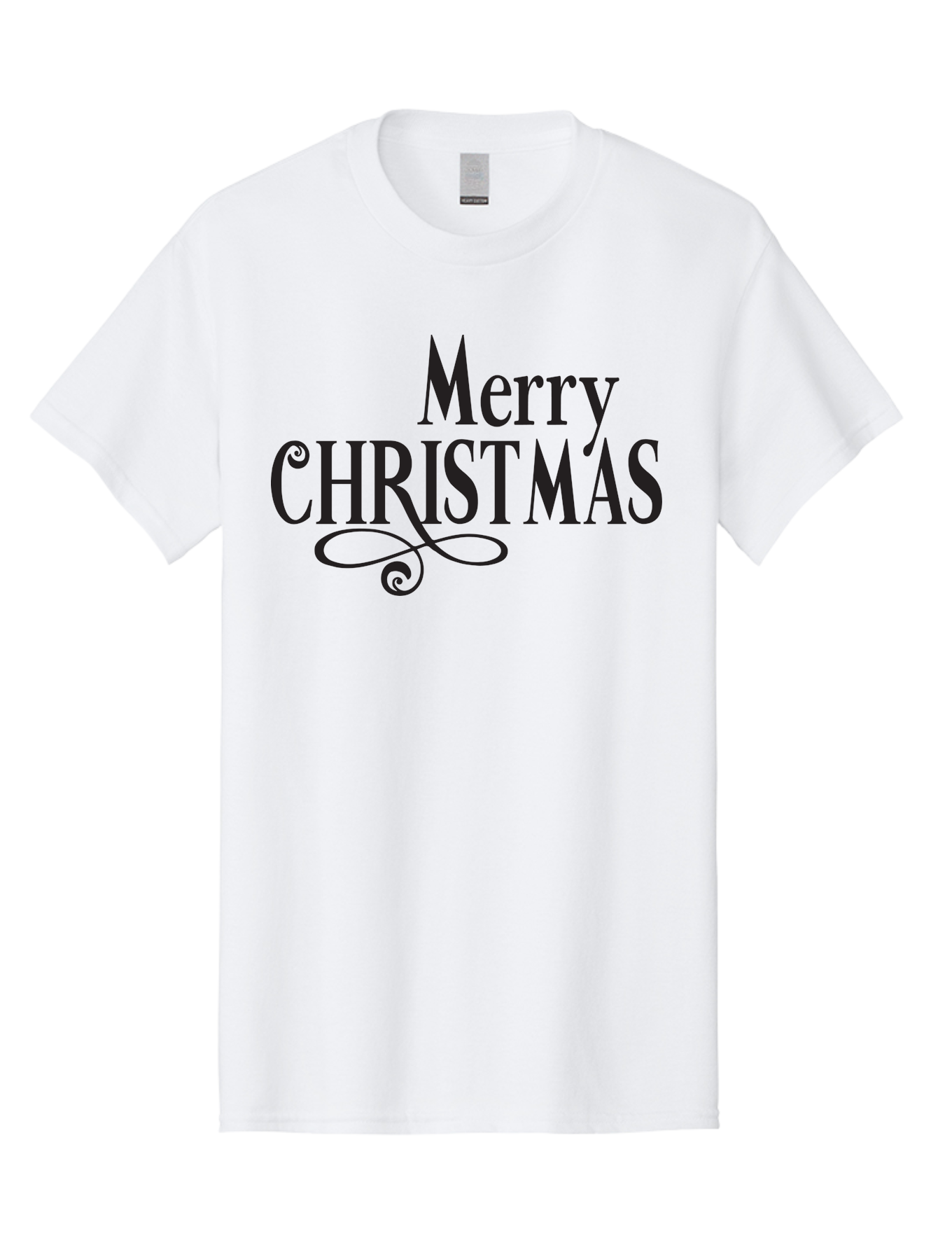 Merry-Christmas-1 Men'S Graphic Tee, 100% Cotton, Comfortable Casual Summer Wear, Machine Washable, Happy Holidays, Festive Greeting, Christmas Wishes, Holiday Season, Merry Christmas Message, Joyful Christmas, Christmas Card, Black Text Aad003