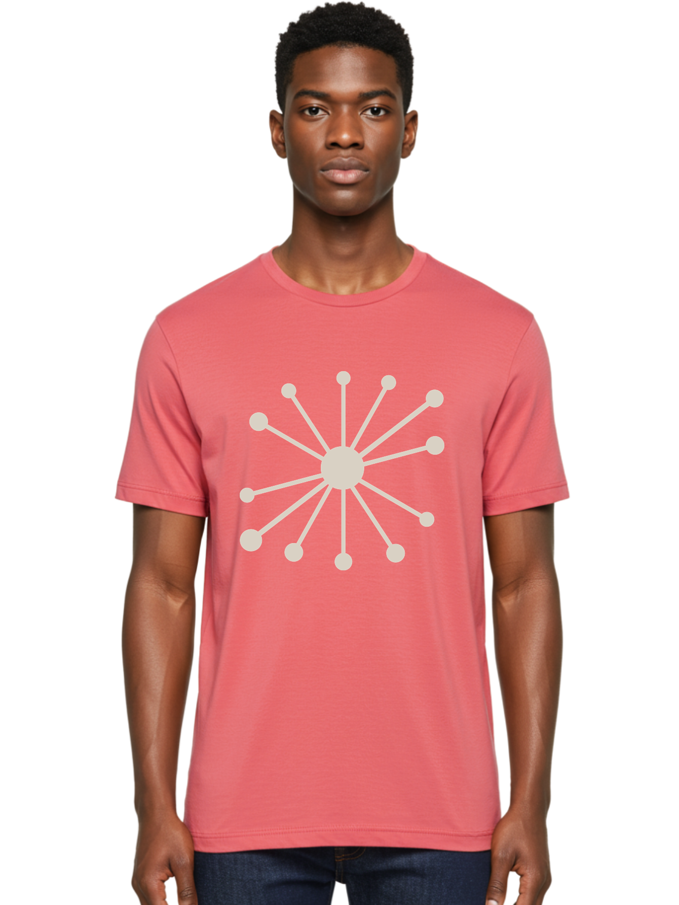 Molecular-Structure Men'S Graphic Tee, 100% Cotton, Comfortable Casual Summer Wear, Machine Washable, Network Diagram, Interconnected Nodes, Web Design, Digital Connections, Futuristic Tech, Abstract Art, Modern Graphic, Minimalist Style Aad010