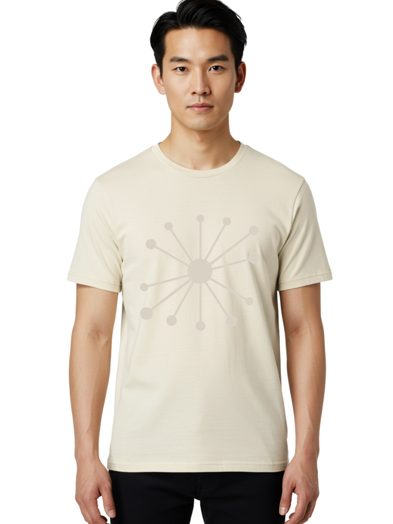 Molecular-Structure Men'S Graphic Tee, 100% Cotton, Comfortable Casual Summer Wear, Machine Washable, Network Diagram, Interconnected Nodes, Web Design, Digital Connections, Futuristic Tech, Abstract Art, Modern Graphic, Minimalist Style Aad010