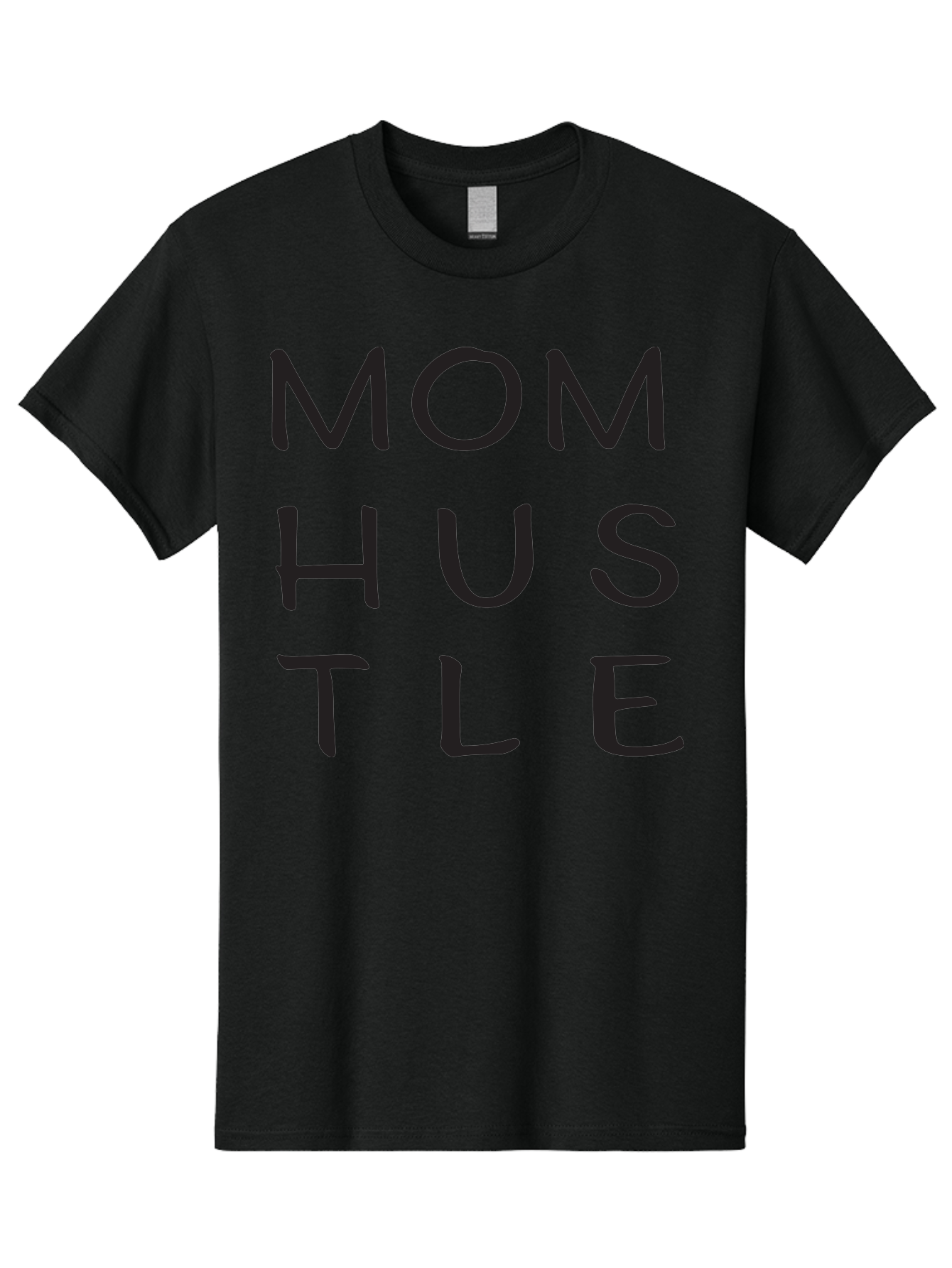 Mom-Hustle Men'S Graphic Tee, 100% Cotton, Comfortable Casual Summer Wear, Machine Washable, Motivational Quote, Mom Hustle, Handwritten Text, Black Font, Inspirational Phrase, Empowerment Message, Handwritten Style Aad011