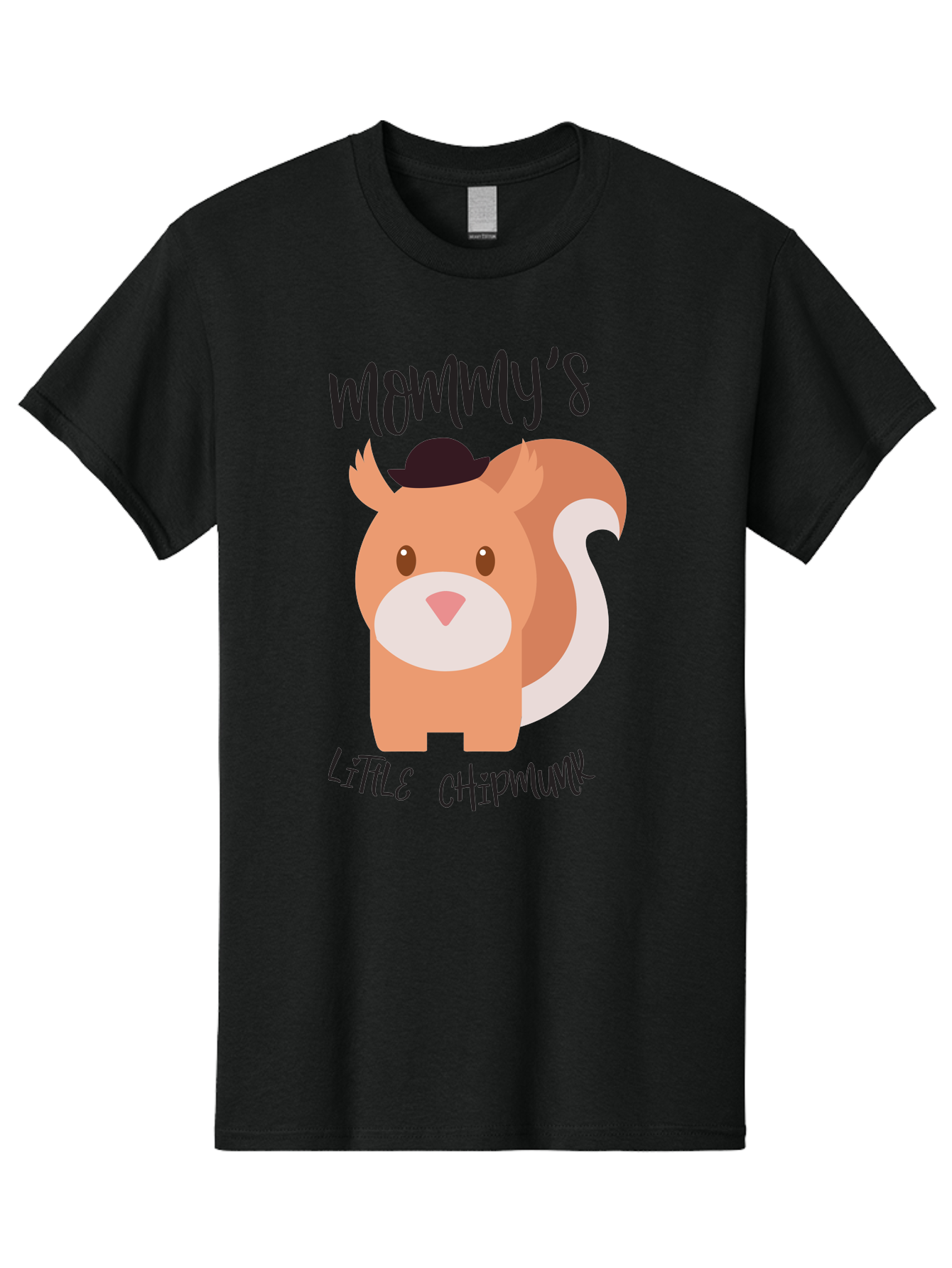Mommy-S-Little-Chipmunk Men'S Graphic Tee, 100% Cotton, Comfortable Casual Summer Wear, Machine Washable, Chipmunk Cartoon, Animal Graphics, Cartoon Character Design, Nursery Art, Cute Squirrel Illustration, Children'S Graphic Design, Aad017