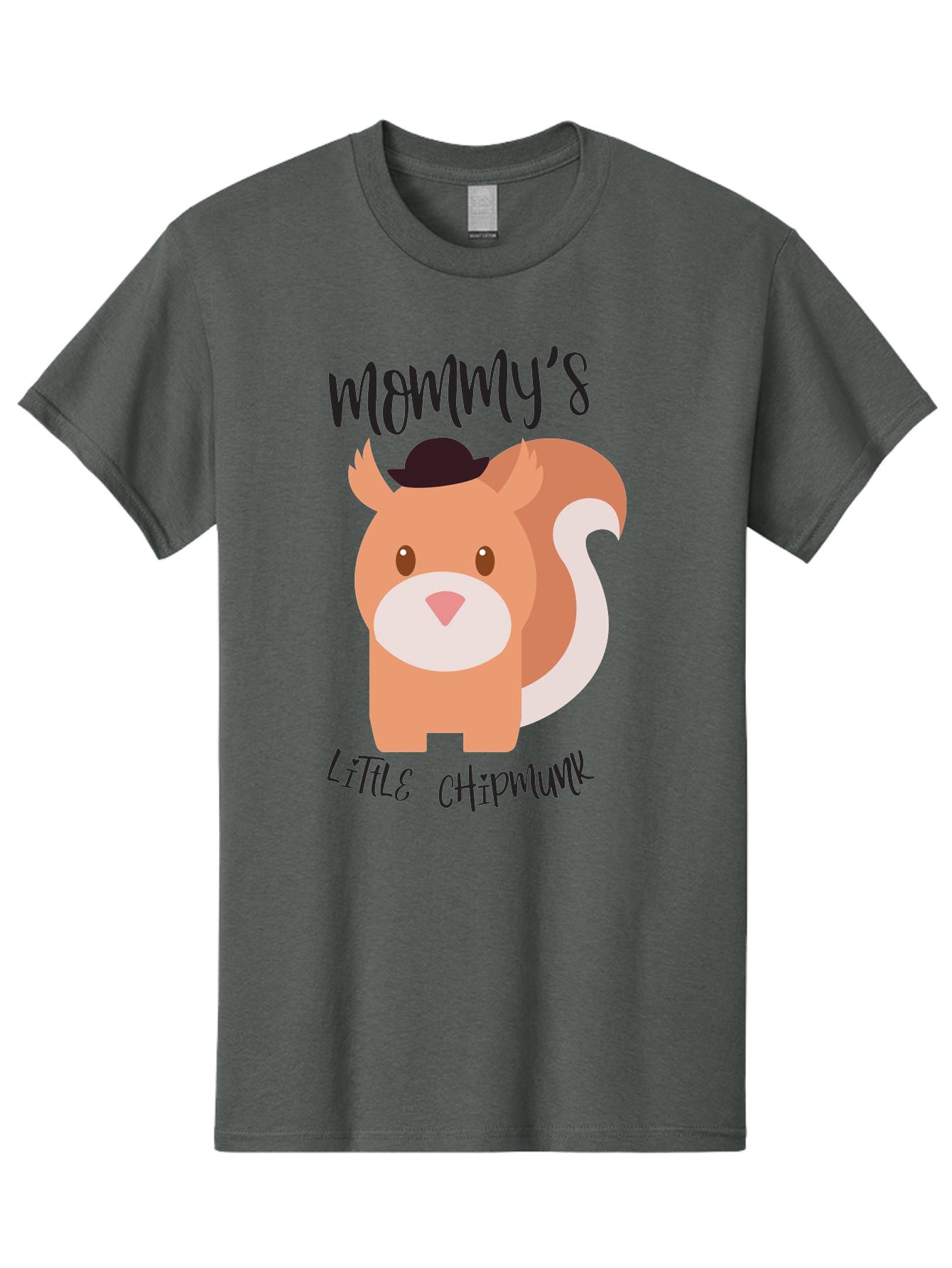 Mommy-S-Little-Chipmunk Men'S Graphic Tee, 100% Cotton, Comfortable Casual Summer Wear, Machine Washable, Chipmunk Cartoon, Animal Graphics, Cartoon Character Design, Nursery Art, Cute Squirrel Illustration, Children'S Graphic Design, Aad017
