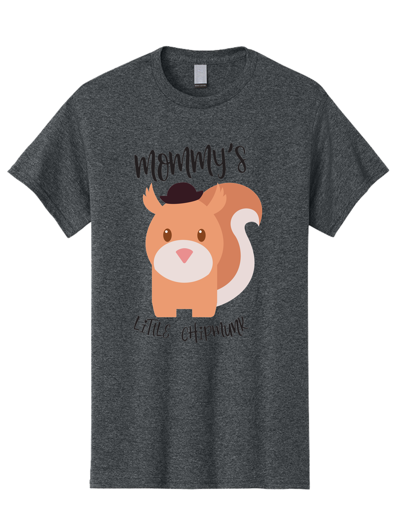 Mommy-S-Little-Chipmunk Men'S Graphic Tee, 100% Cotton, Comfortable Casual Summer Wear, Machine Washable, Chipmunk Cartoon, Animal Graphics, Cartoon Character Design, Nursery Art, Cute Squirrel Illustration, Children'S Graphic Design, Aad017