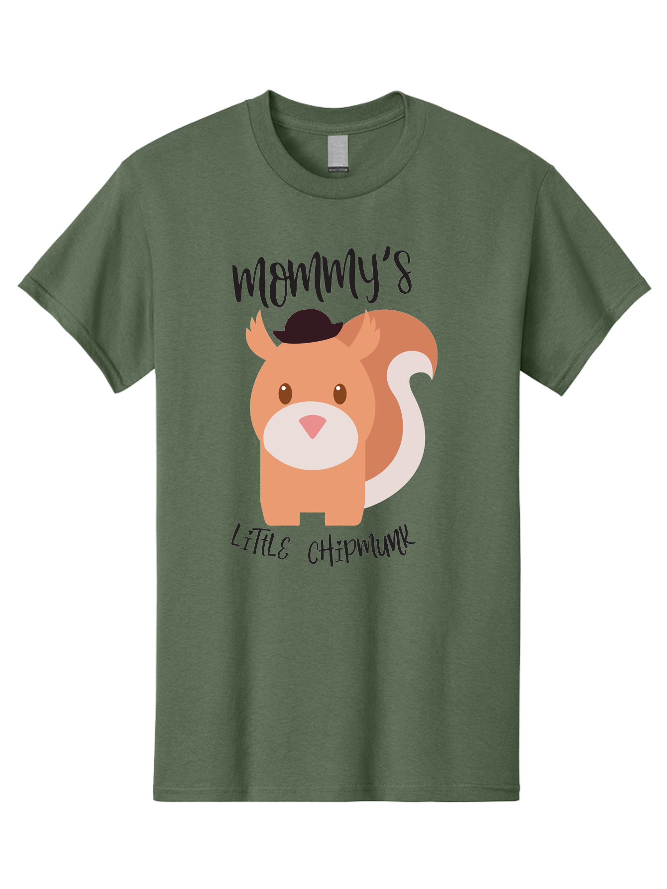 Mommy-S-Little-Chipmunk Men'S Graphic Tee, 100% Cotton, Comfortable Casual Summer Wear, Machine Washable, Chipmunk Cartoon, Animal Graphics, Cartoon Character Design, Nursery Art, Cute Squirrel Illustration, Children'S Graphic Design, Aad017
